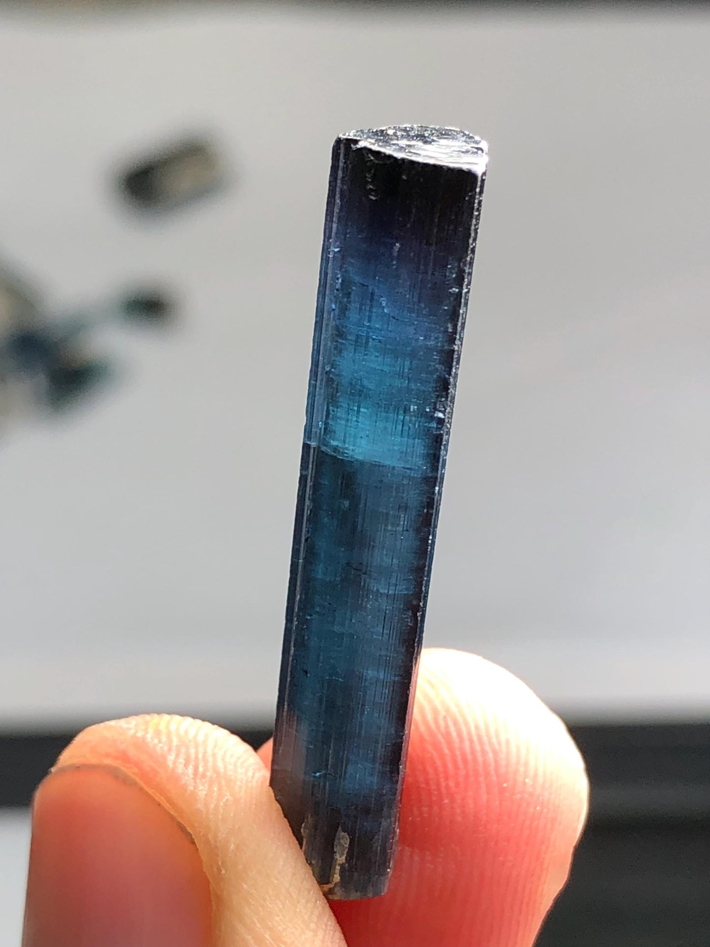 14 carat dark ink blue tourmaline crystal 33mm long