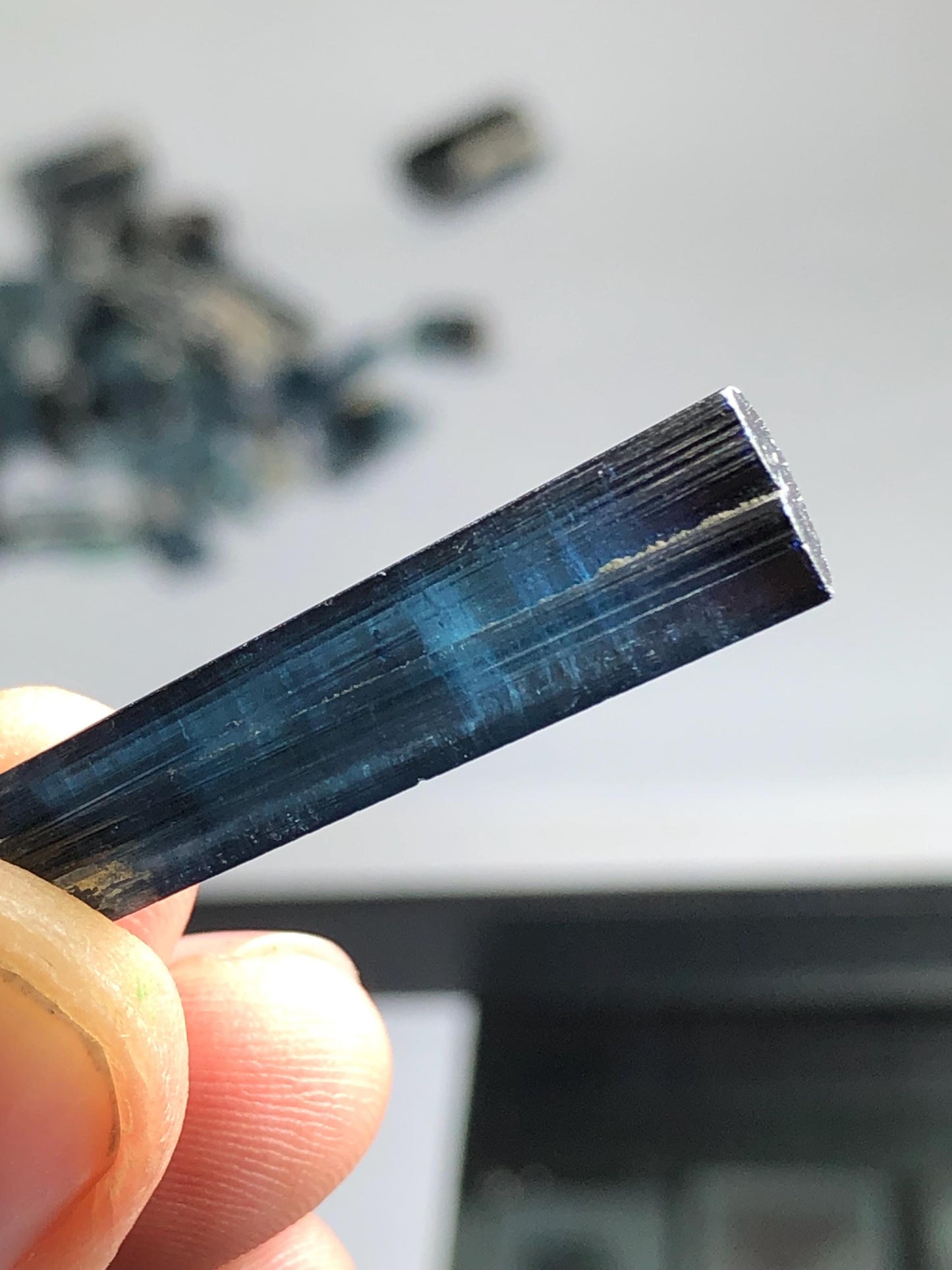 14 carat dark ink blue tourmaline crystal 33mm long