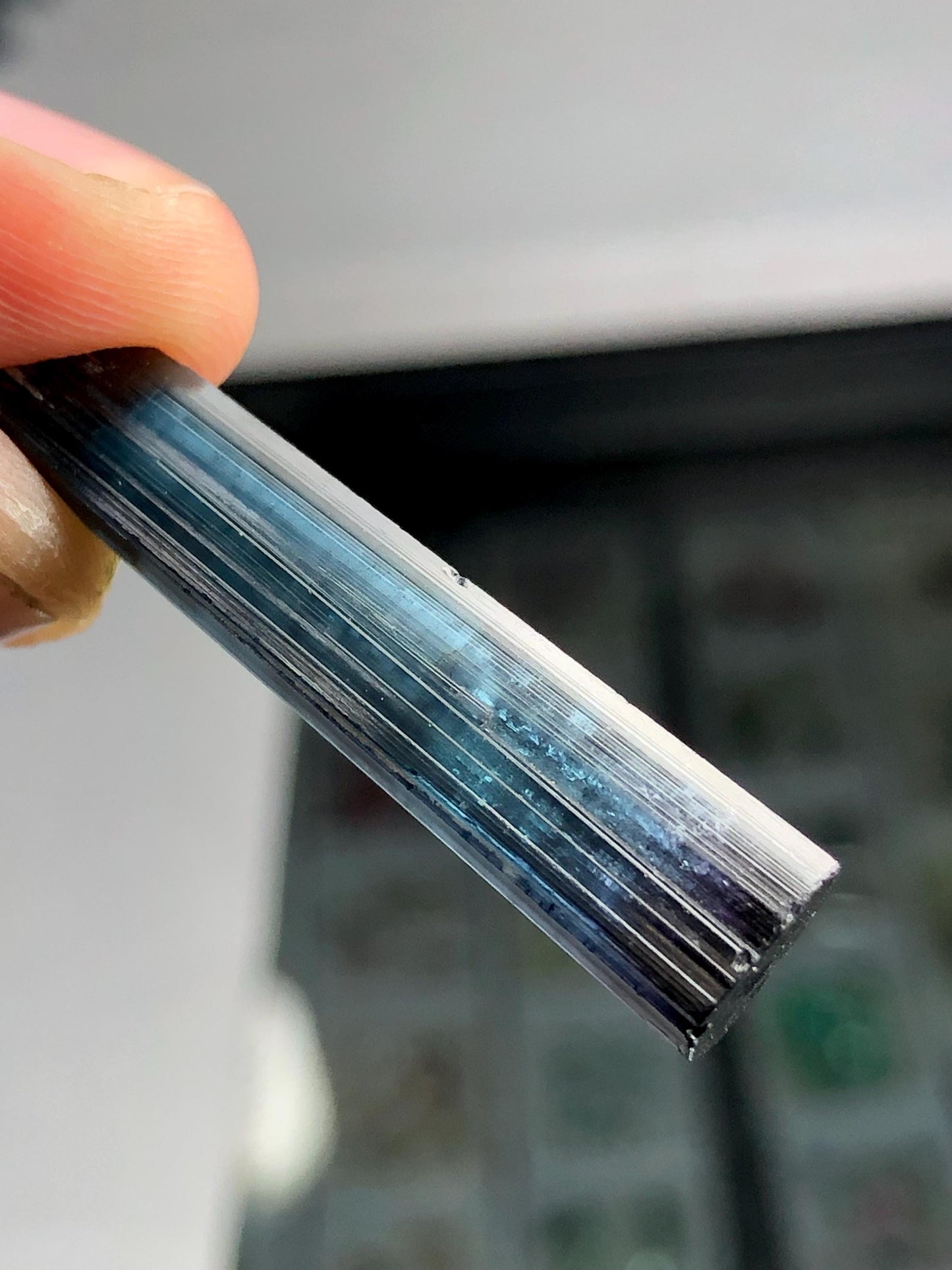 14 carat dark ink blue tourmaline crystal 33mm long