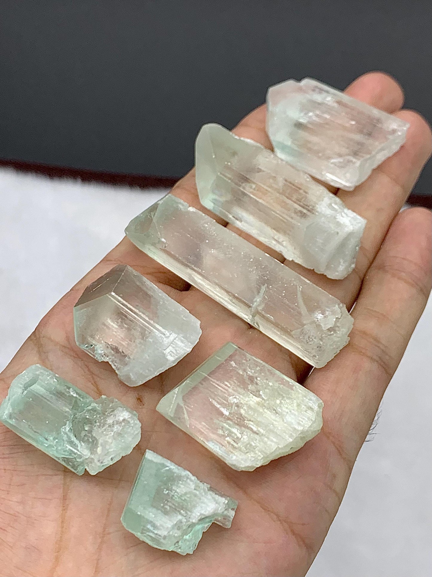 117 gram natural kunzite crystal lot totall 7 pieces