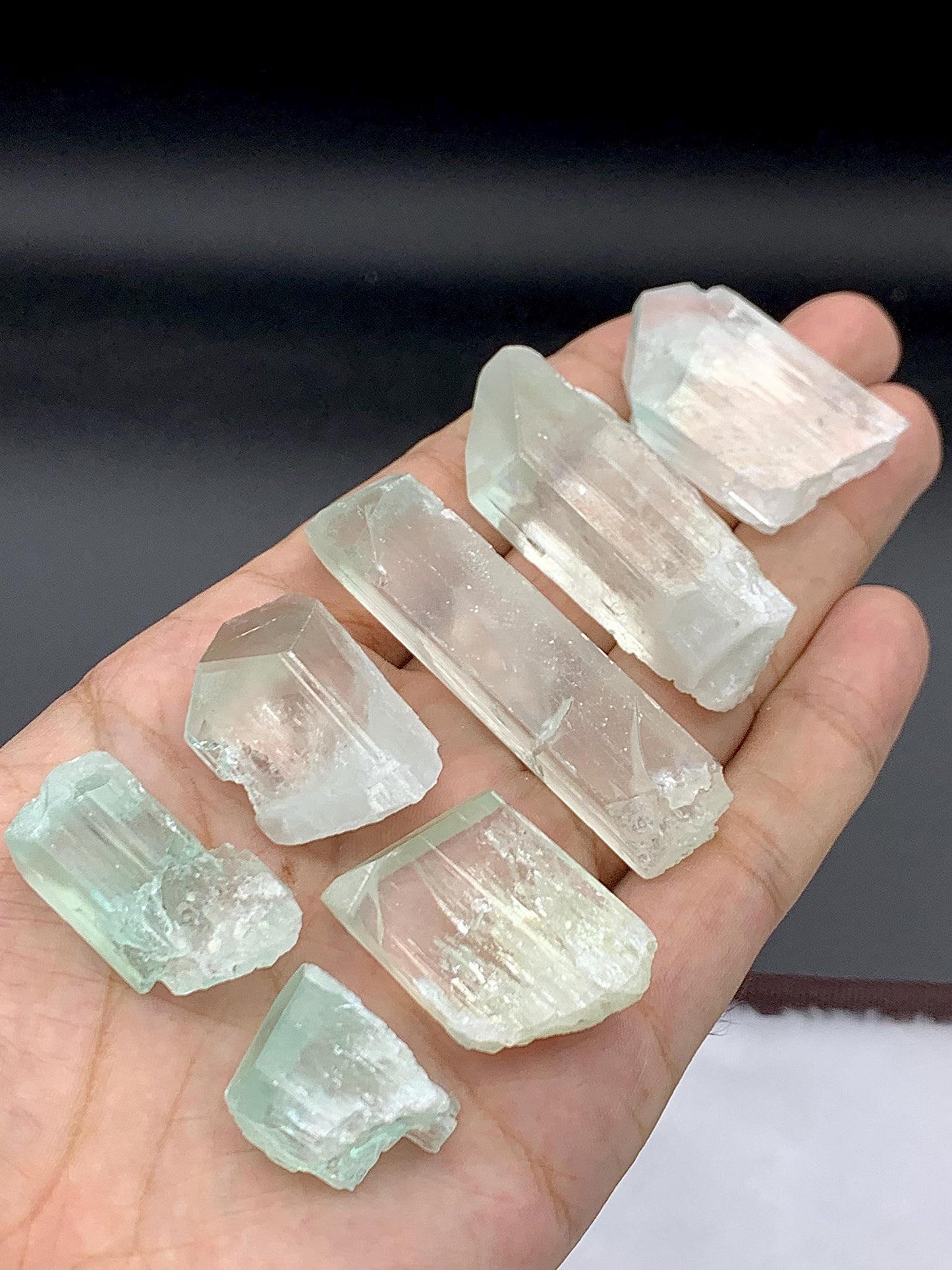 117 gram natural kunzite crystal lot totall 7 pieces