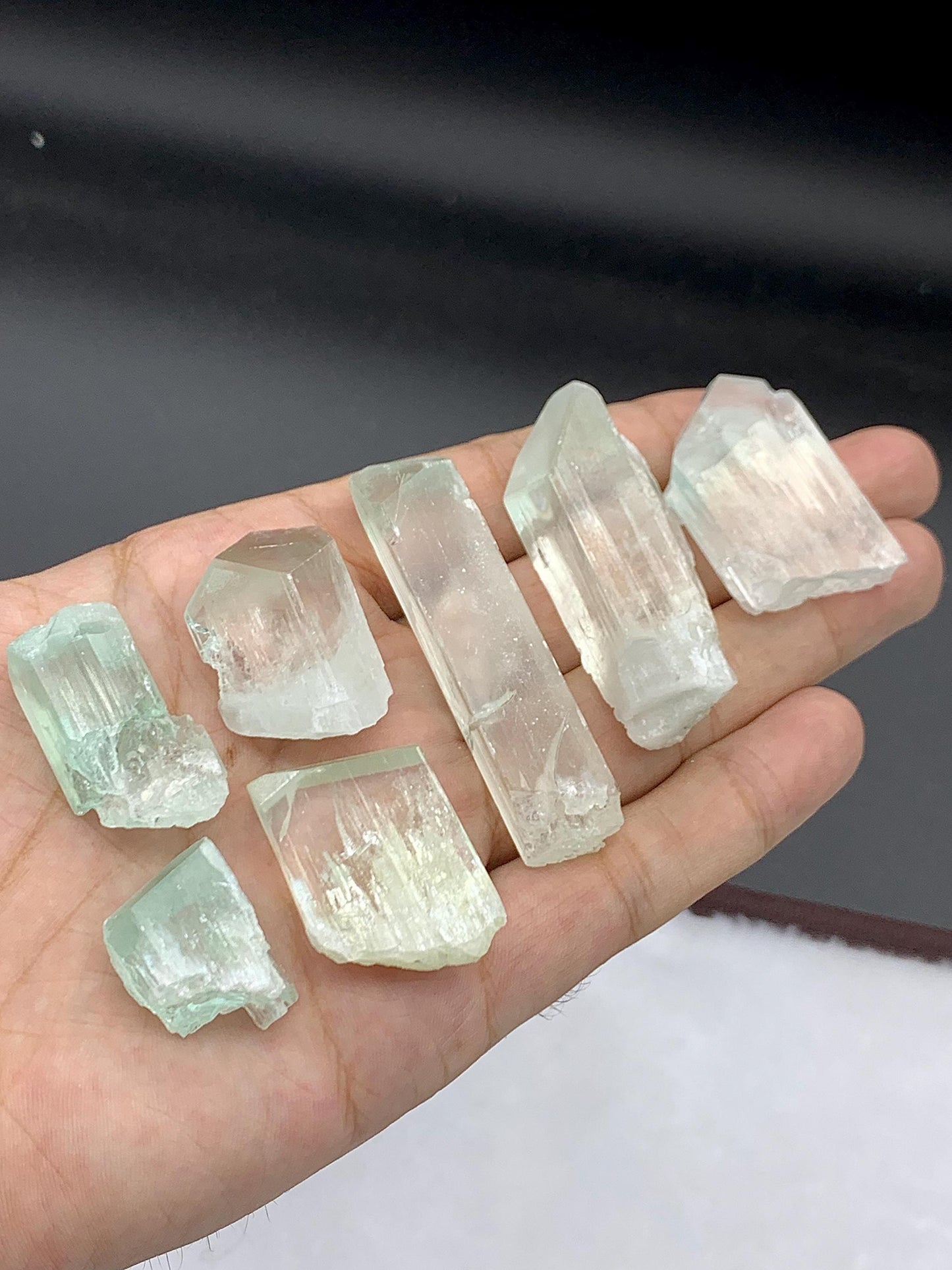 117 gram natural kunzite crystal lot totall 7 pieces