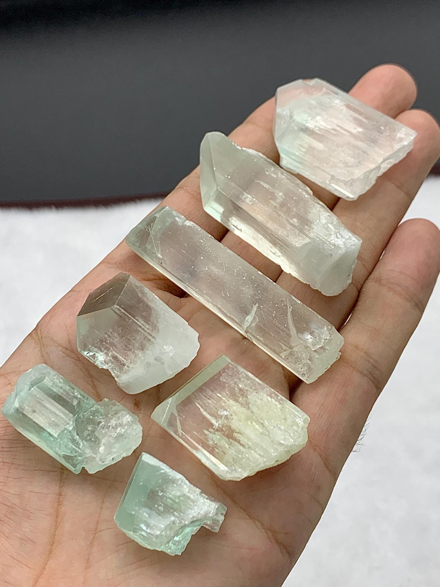 117 gram natural kunzite crystal lot totall 7 pieces