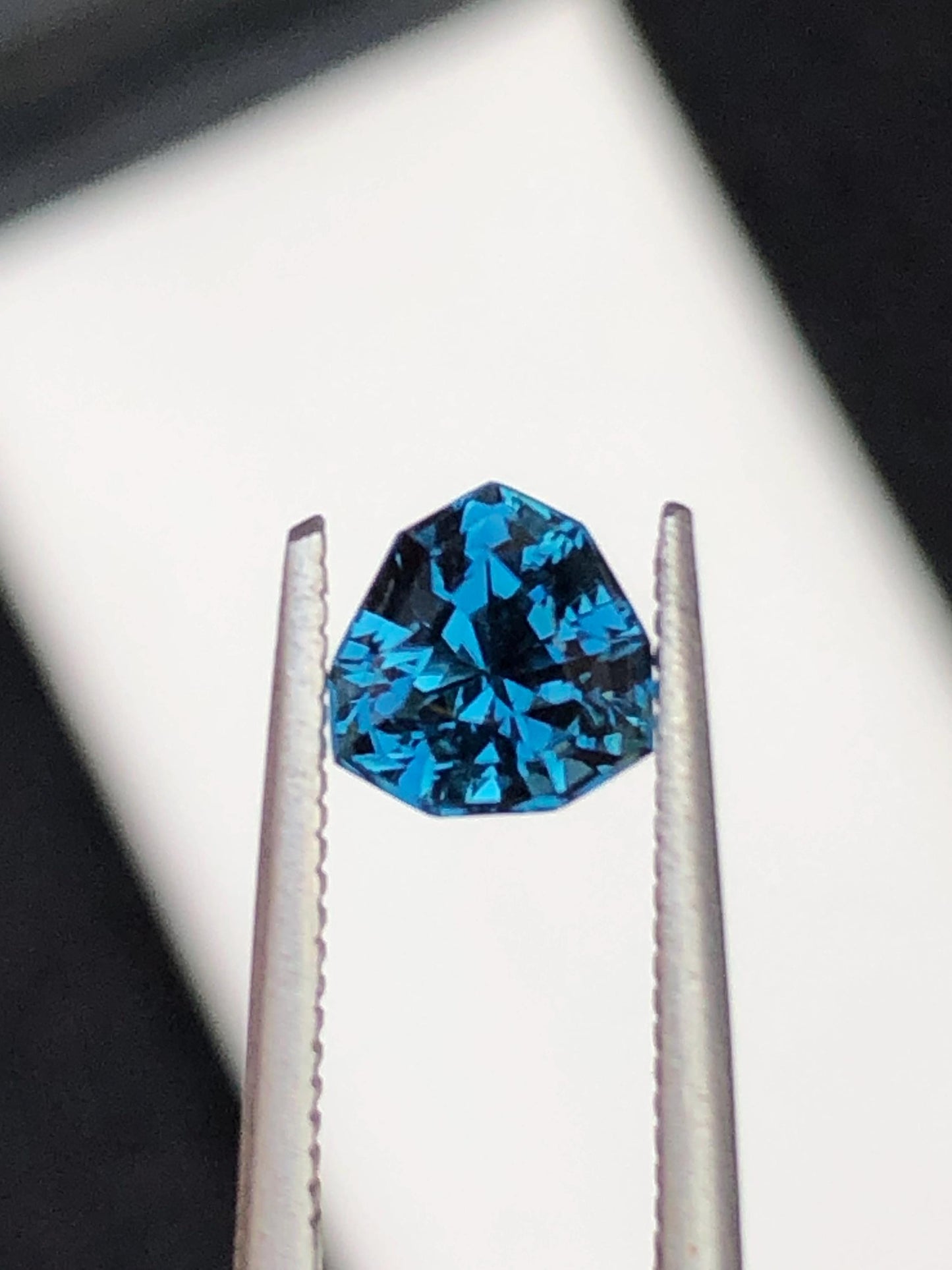 1 ct blue tourmaline trillion shape