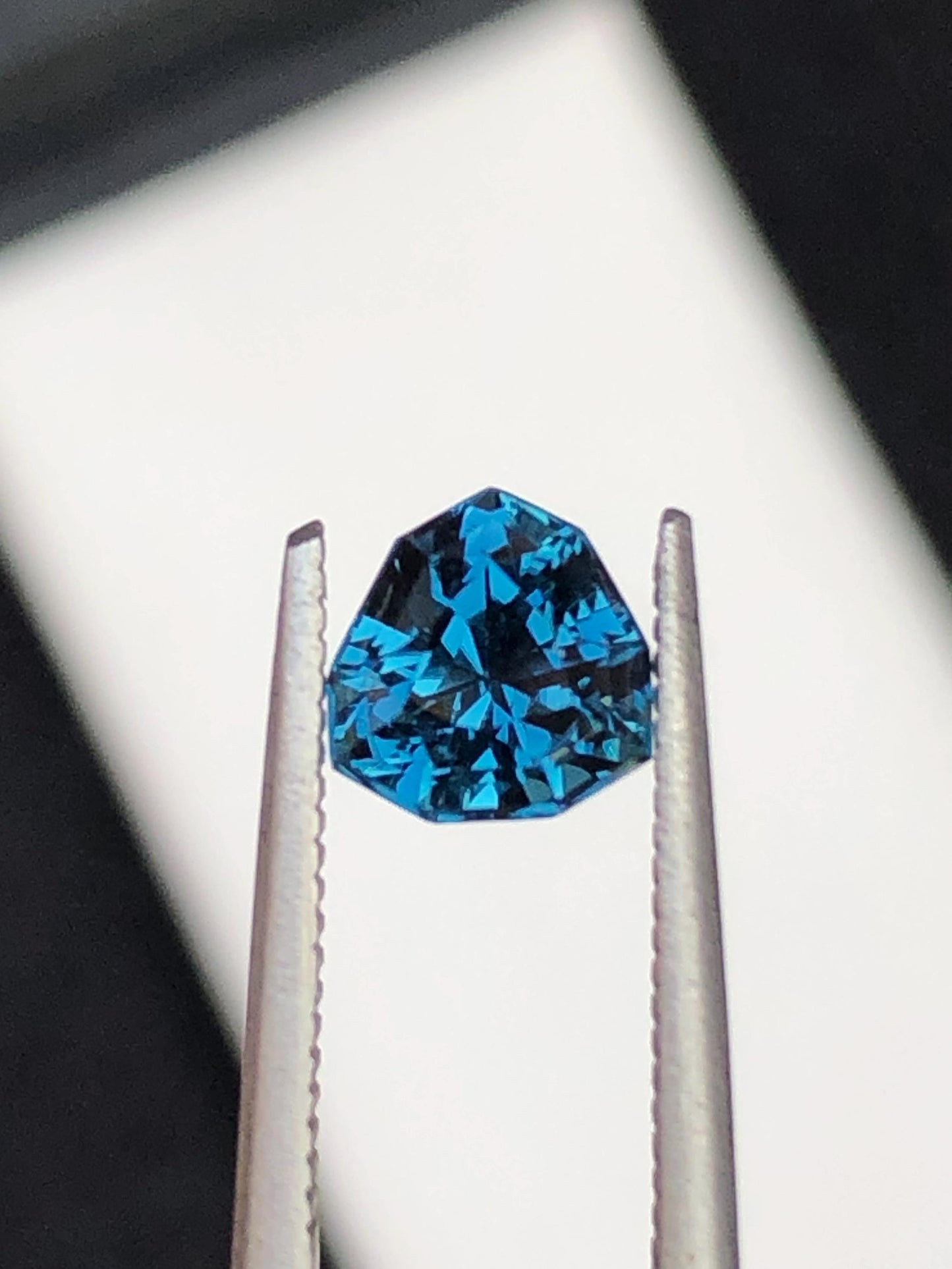 1 ct blue tourmaline trillion shape