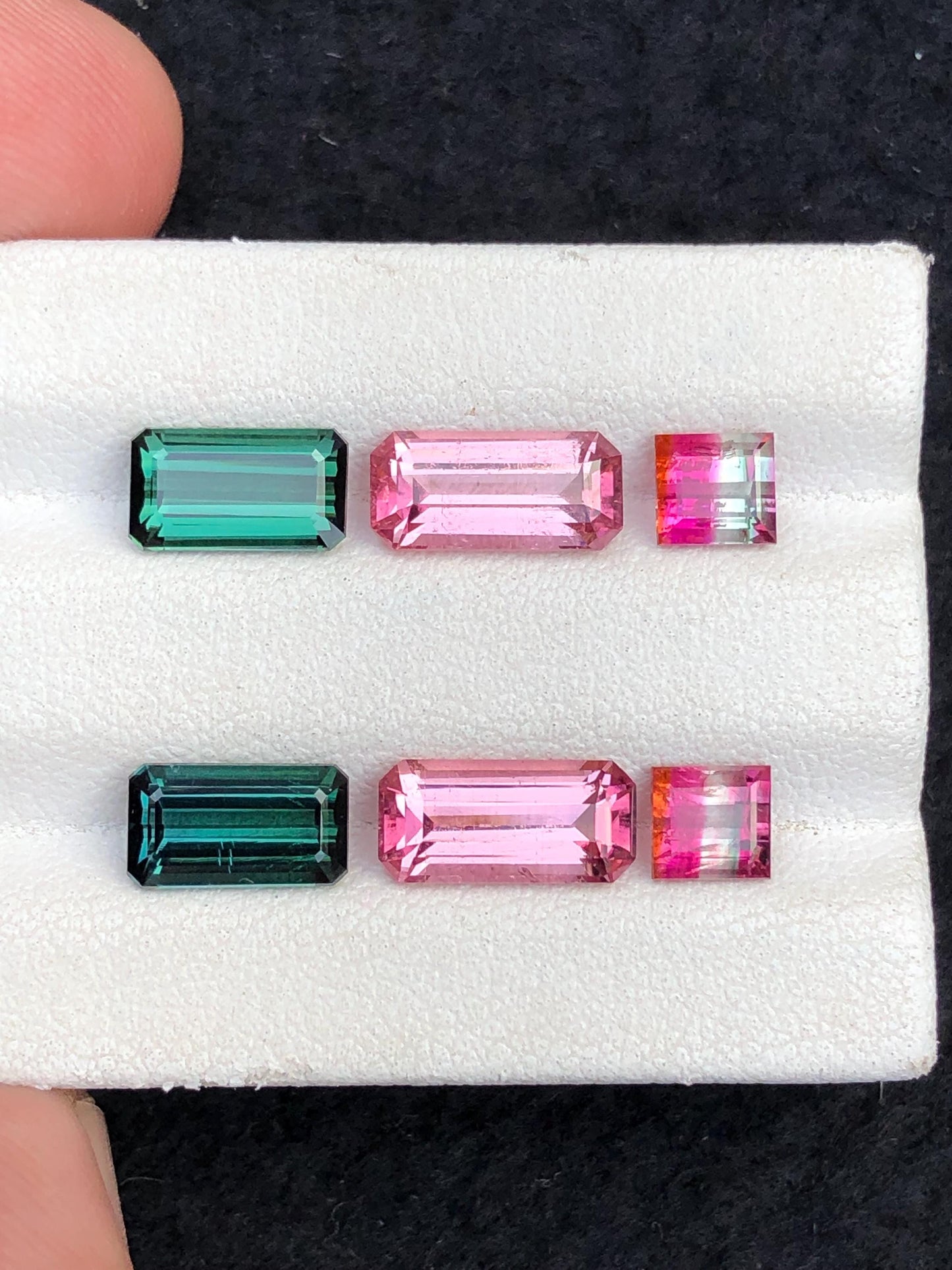 7 ct pink green & bi colour tourmaline pairs