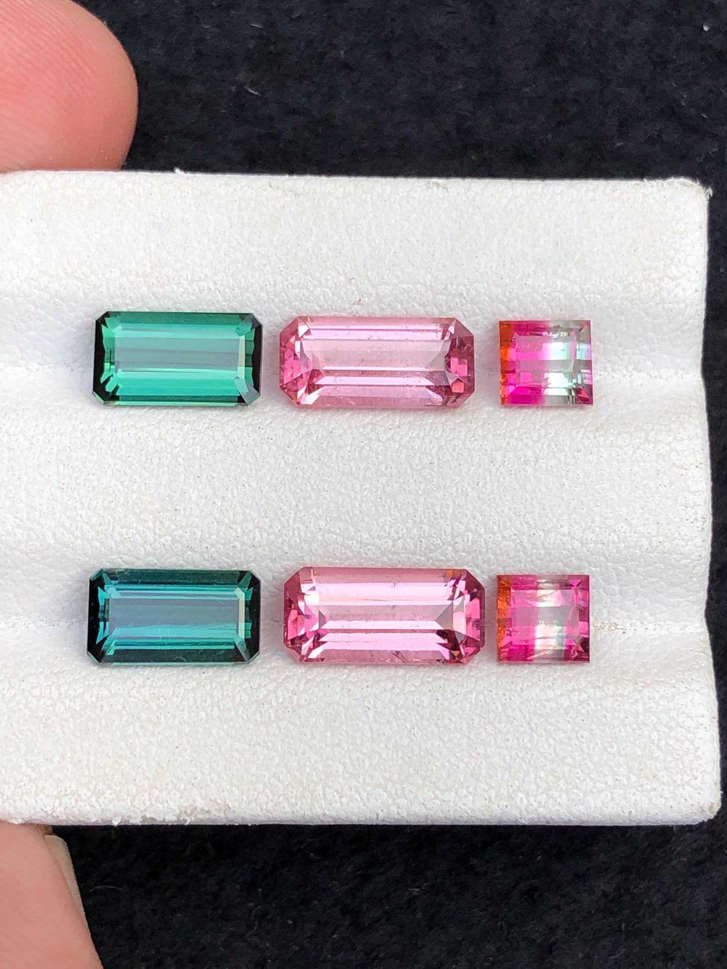 7 ct pink green & bi colour tourmaline pairs