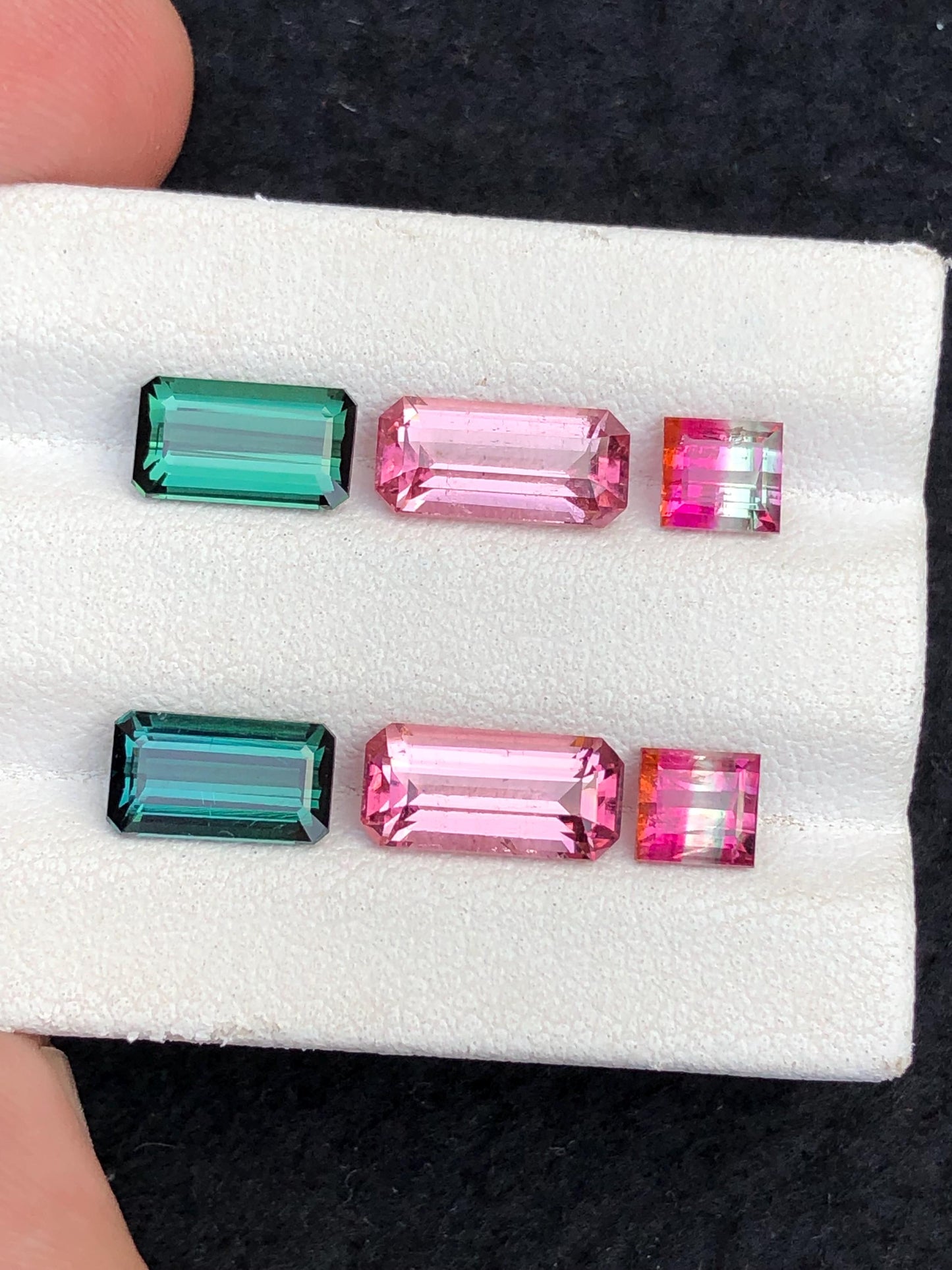 7 ct pink green & bi colour tourmaline pairs