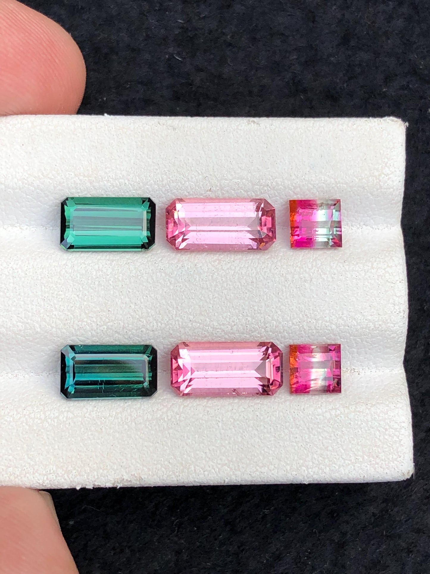 7 ct pink green & bi colour tourmaline pairs