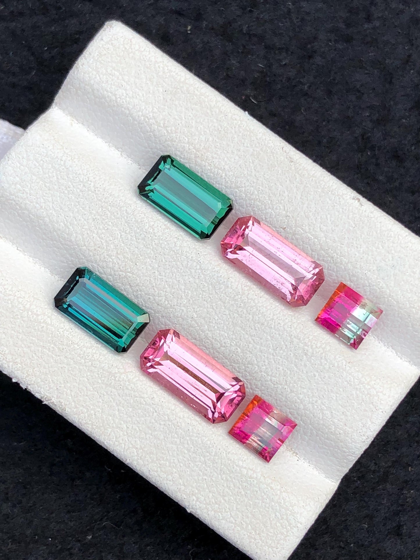 7 ct pink green & bi colour tourmaline pairs