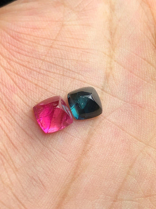 2.50 ct blue and pink tourmaline cabochon