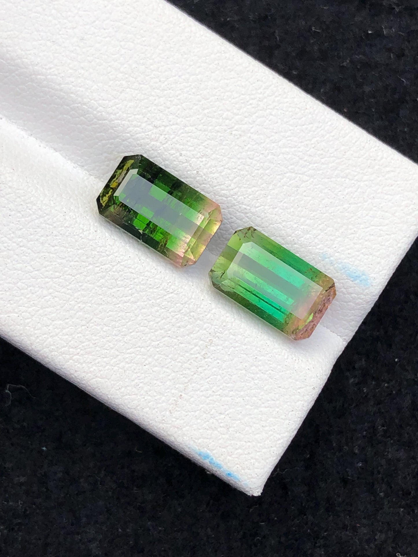 7 ct bi colour tourmalines faceted 10.2mm long each