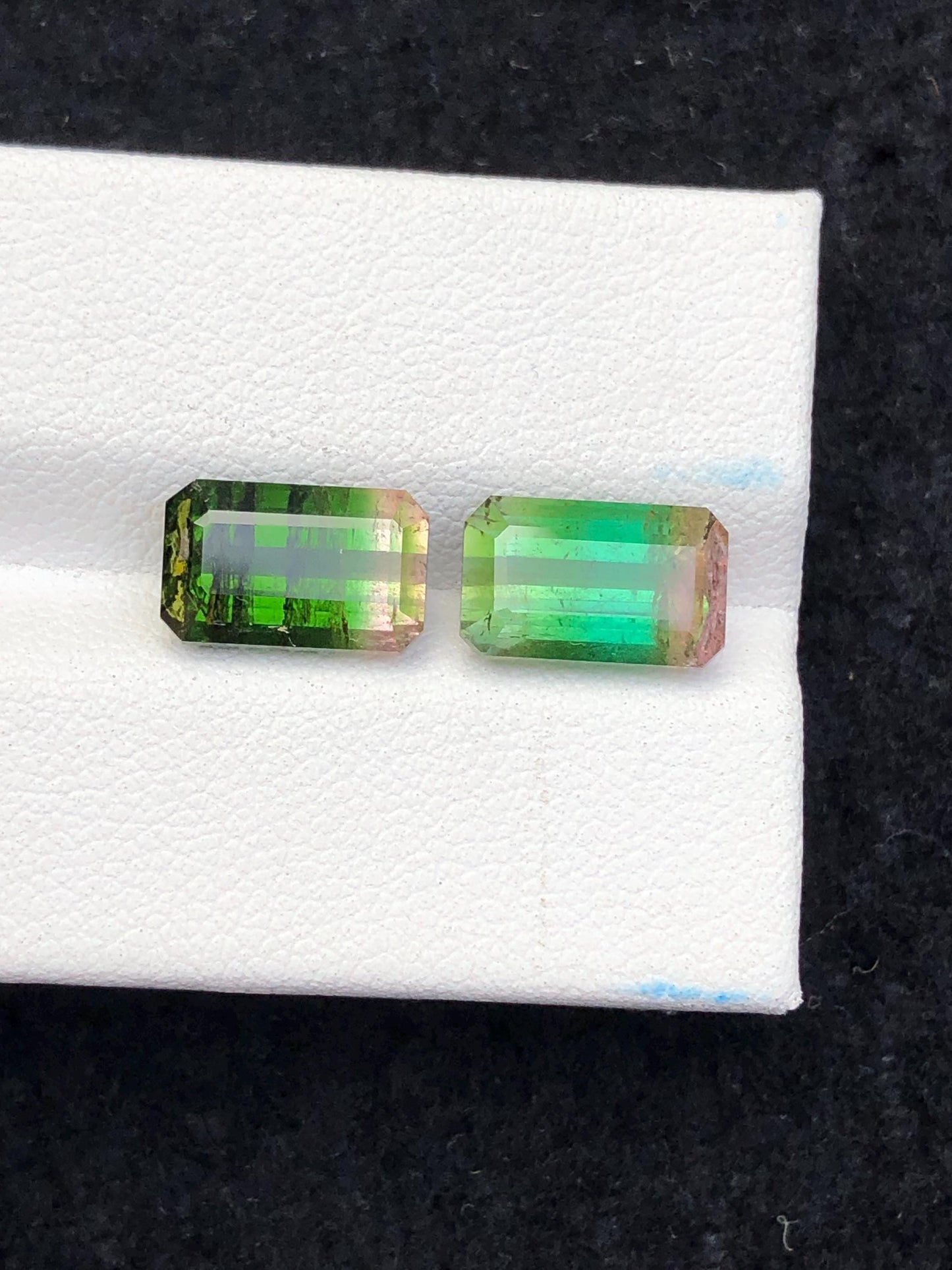 7 ct bi colour tourmalines faceted 10.2mm long each