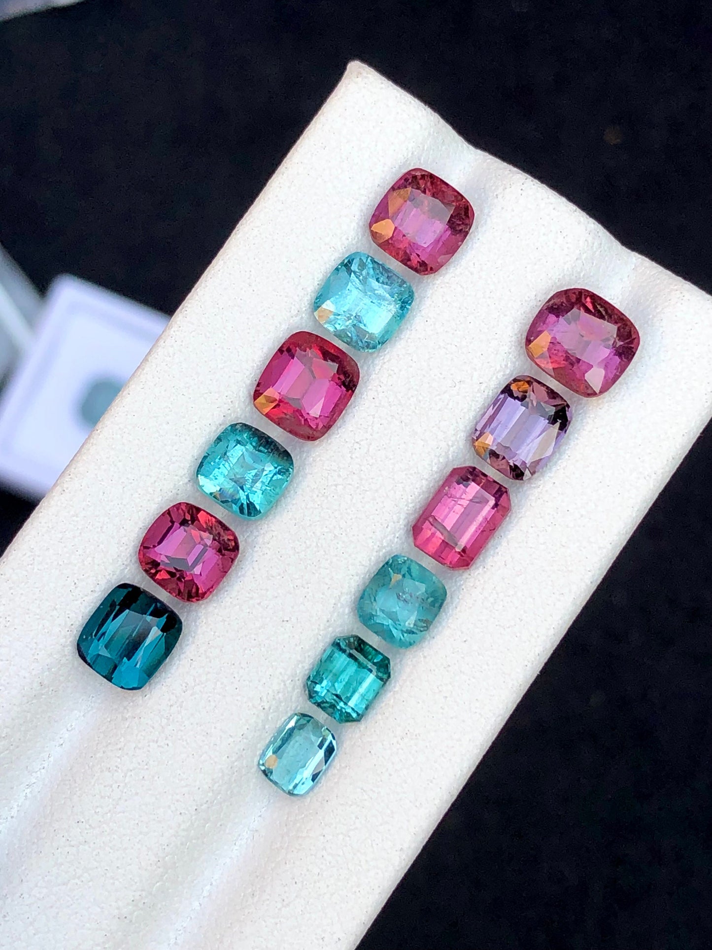 Blue and hot pink tourmaline lot 12 carats