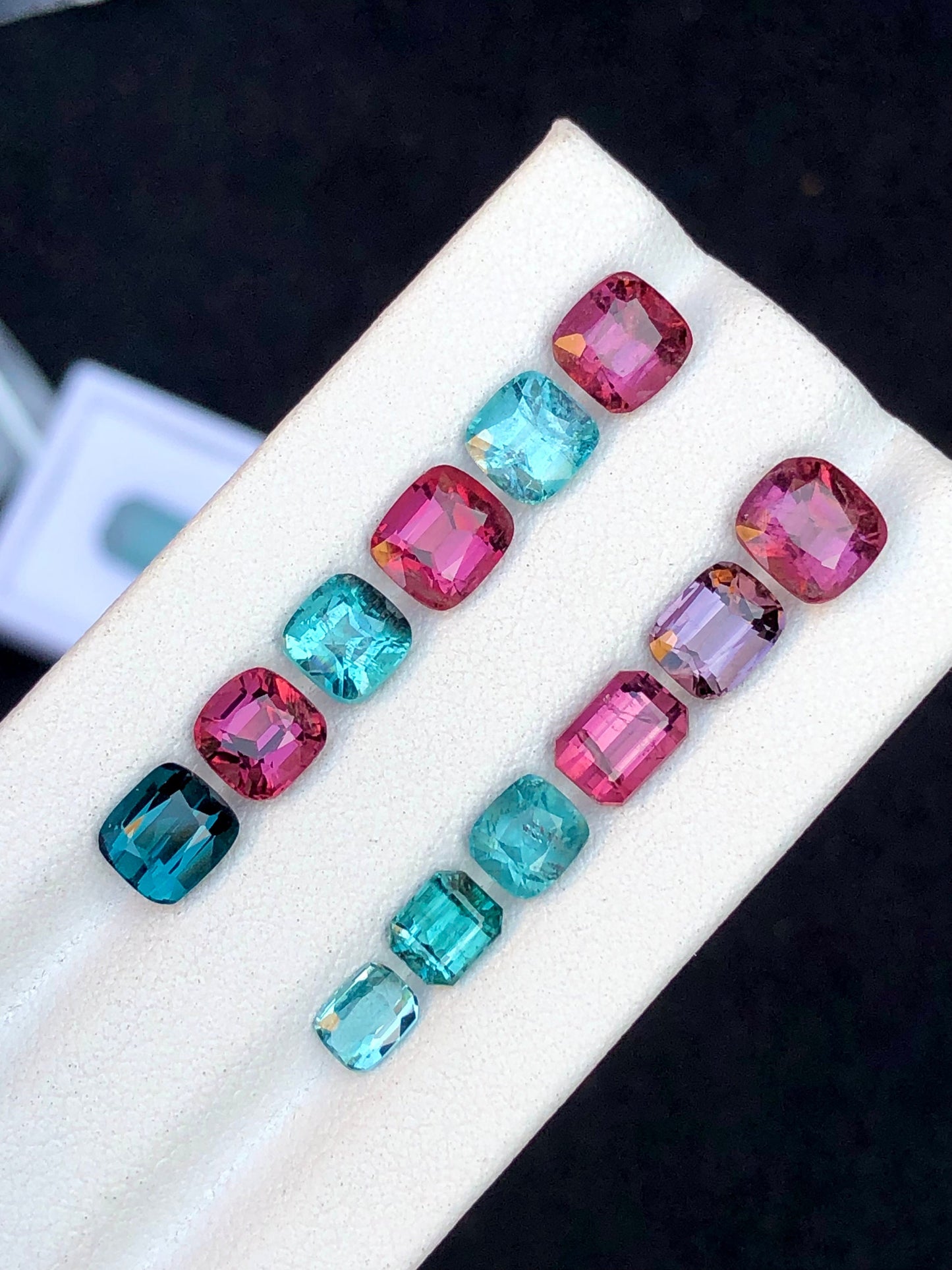 Blue and hot pink tourmaline lot 12 carats