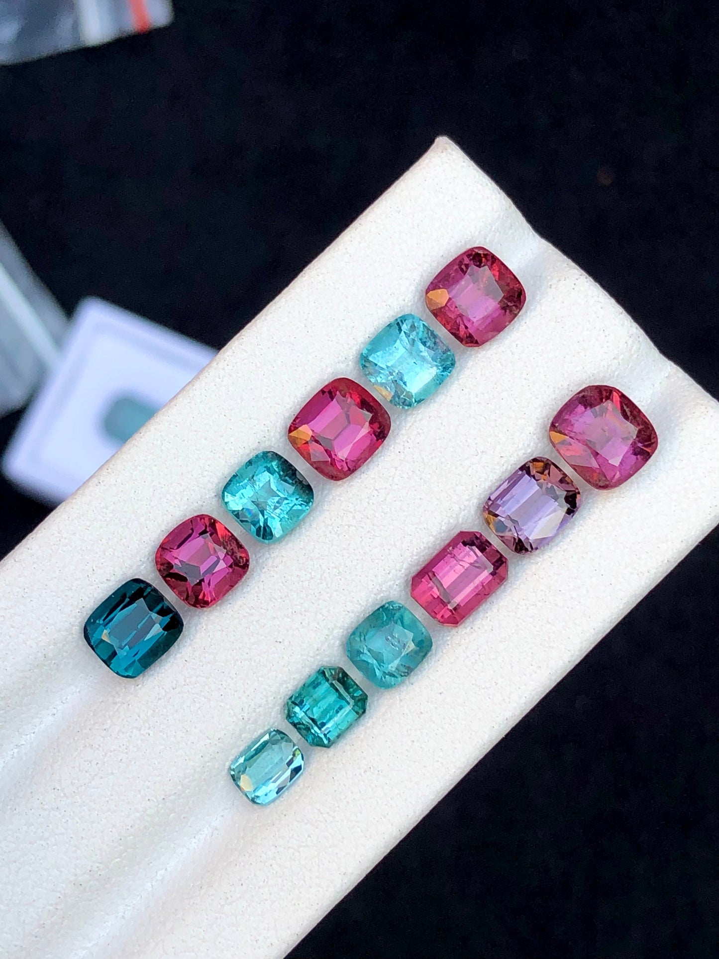 Blue and hot pink tourmaline lot 12 carats