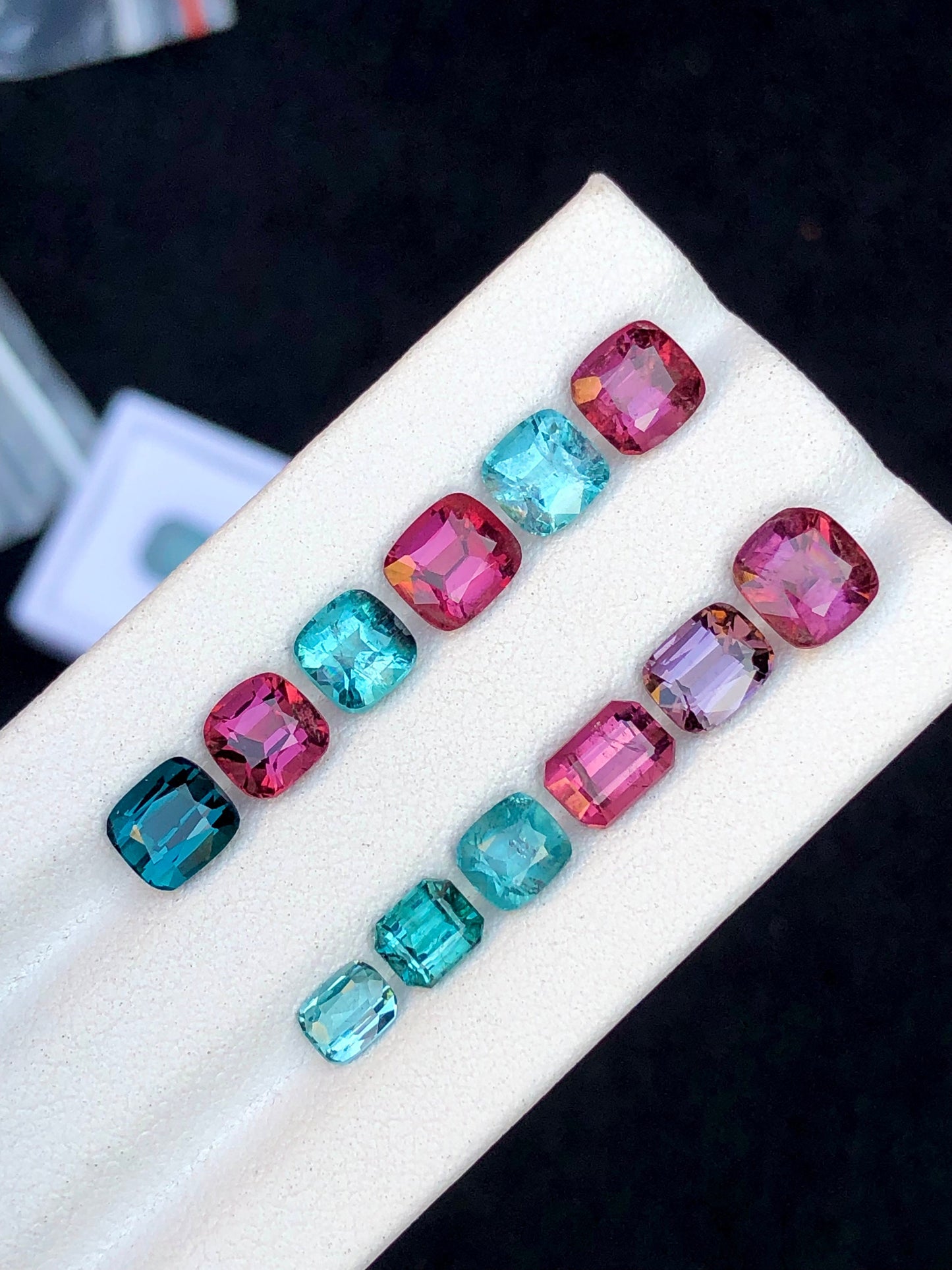 Blue and hot pink tourmaline lot 12 carats