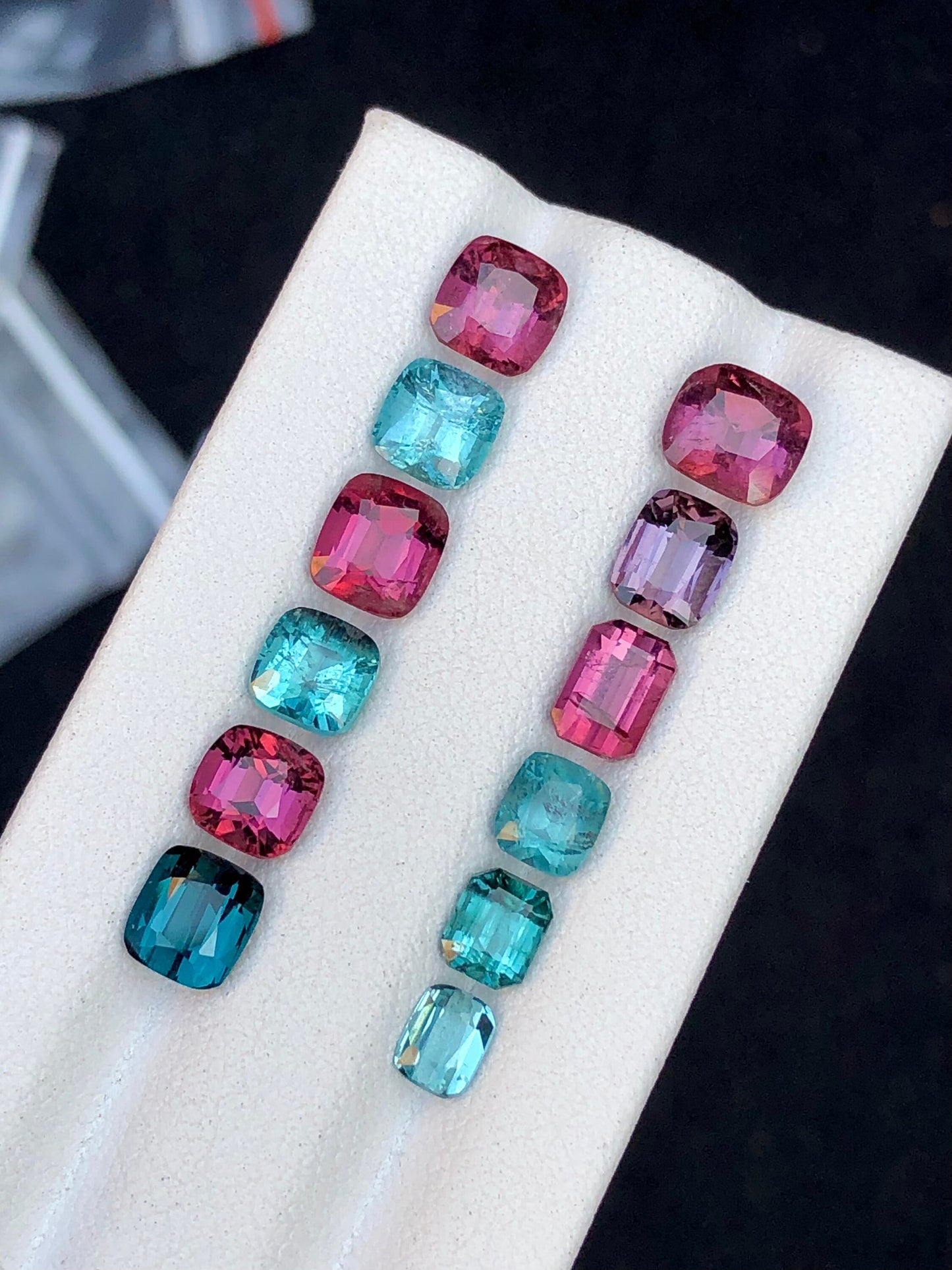 Blue and hot pink tourmaline lot 12 carats