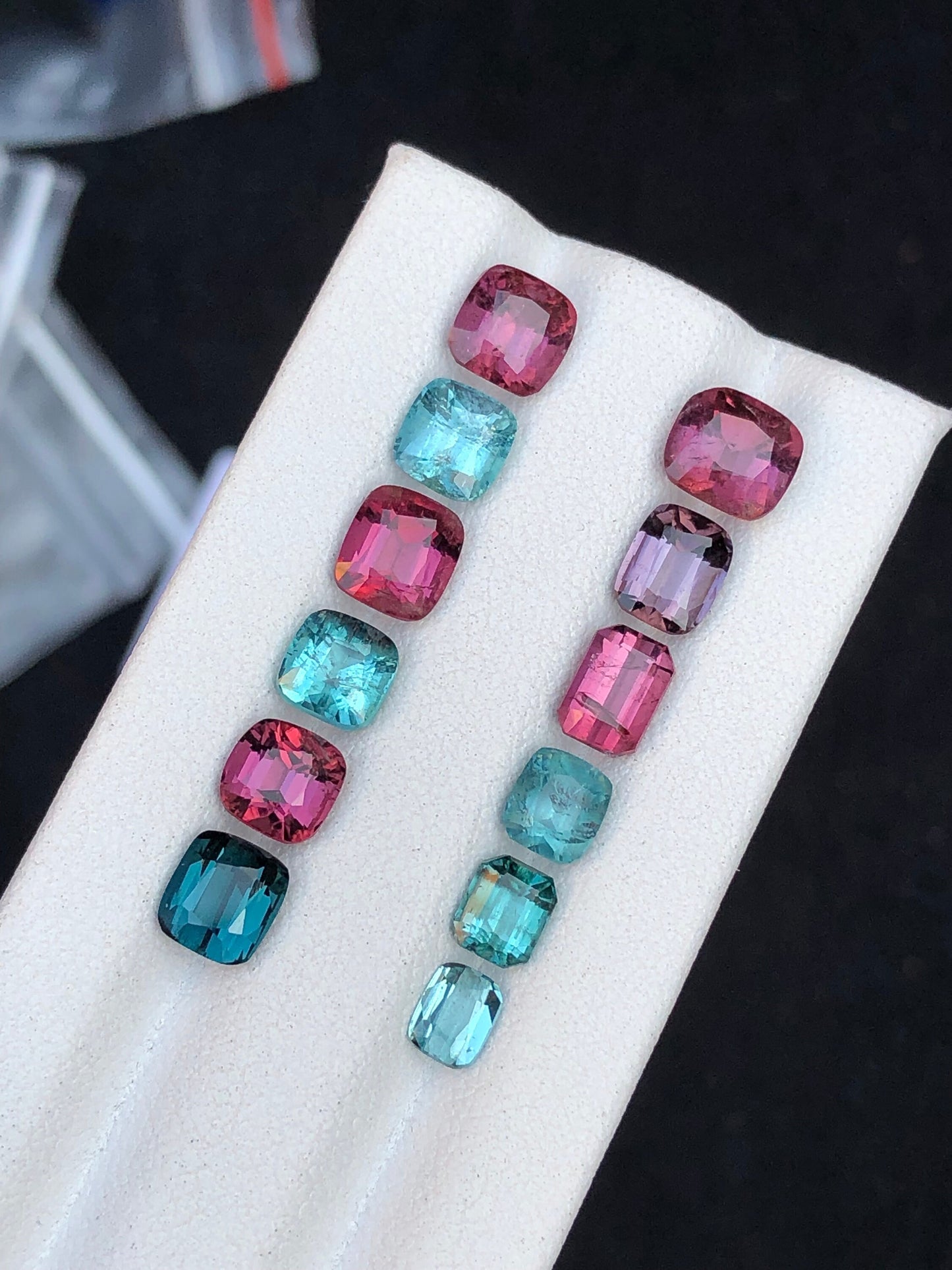 Blue and hot pink tourmaline lot 12 carats