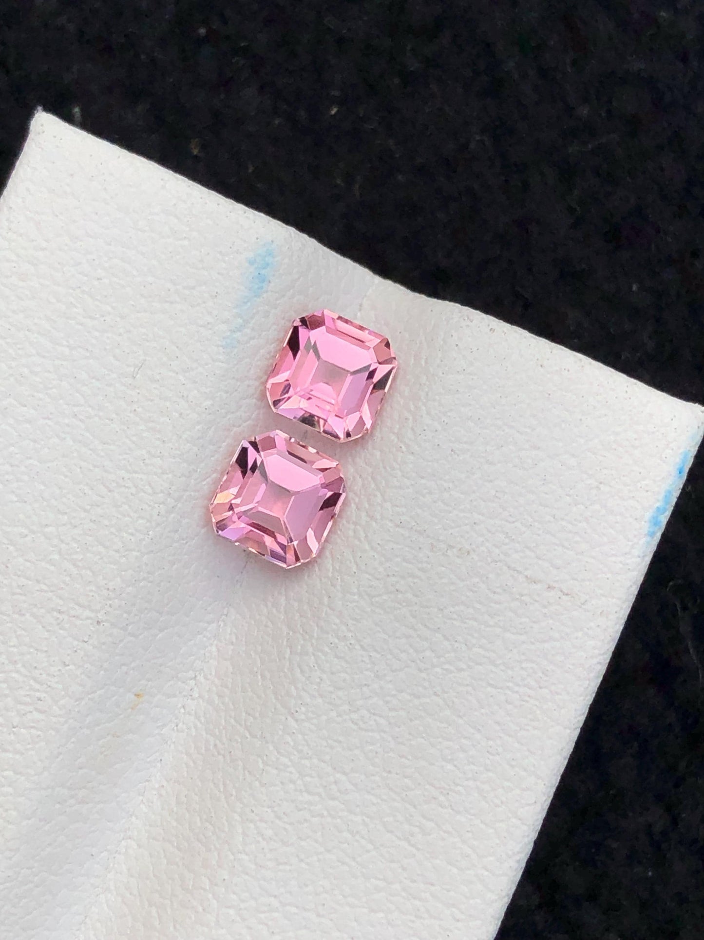 1.70 ct pink tourmaline pair faceted 5*5*4mm each stone