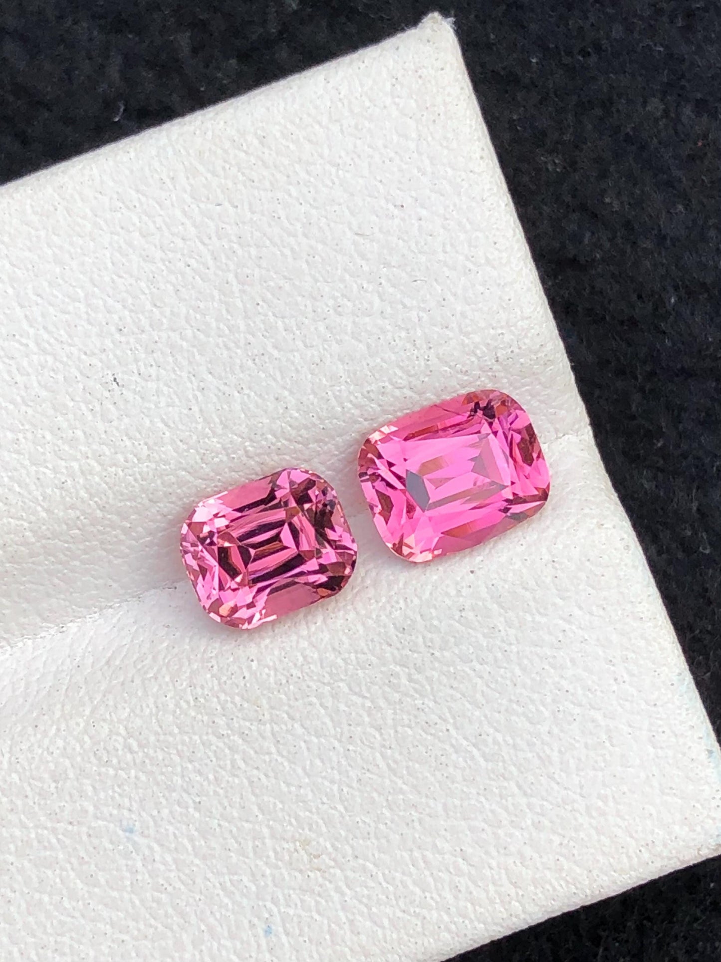 2.45 ct sweet pink tourmalines faceted,6*5*5mm & 7*5*5mm