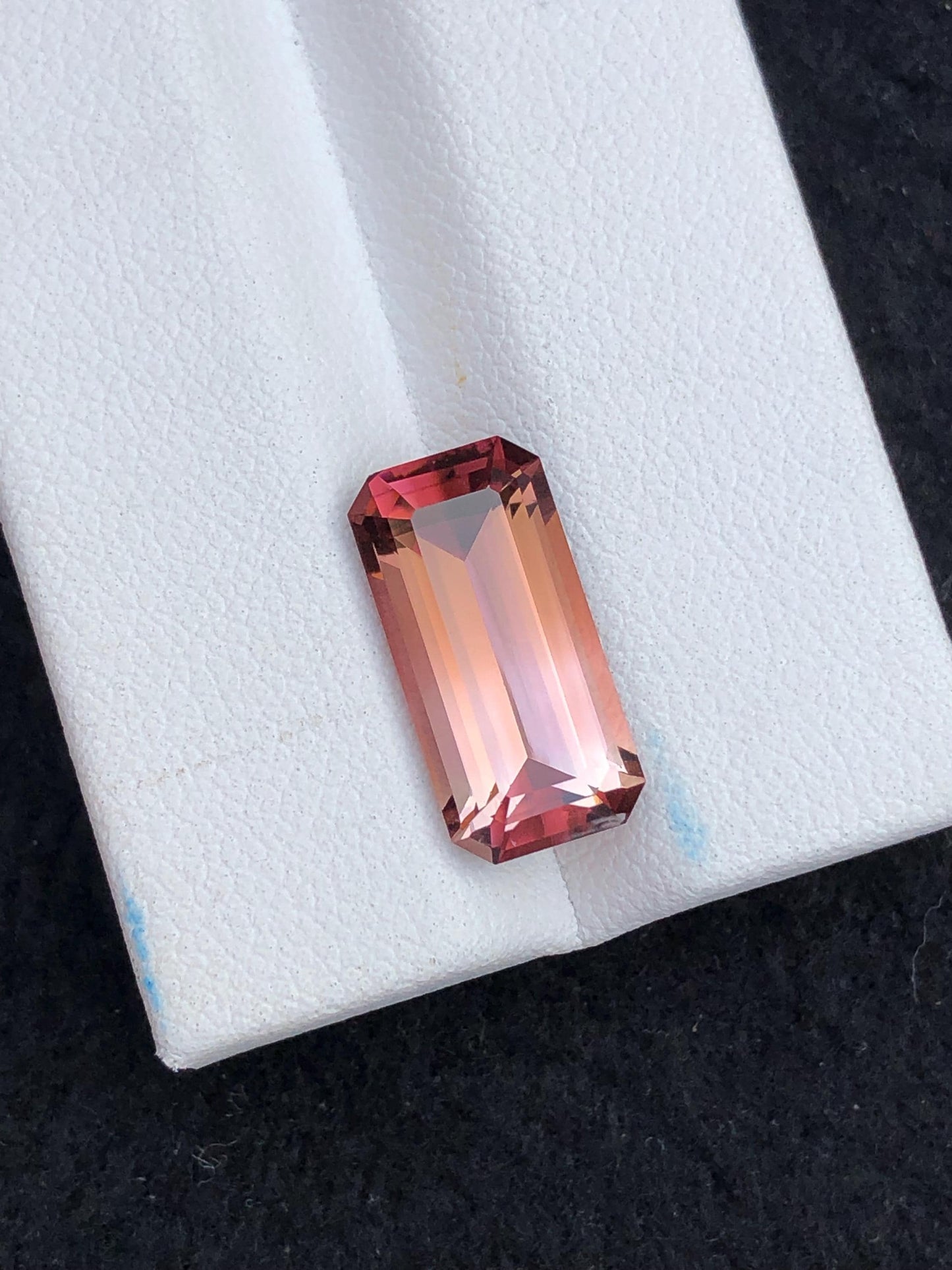 5.70 ct faceted bi colour tourmaline