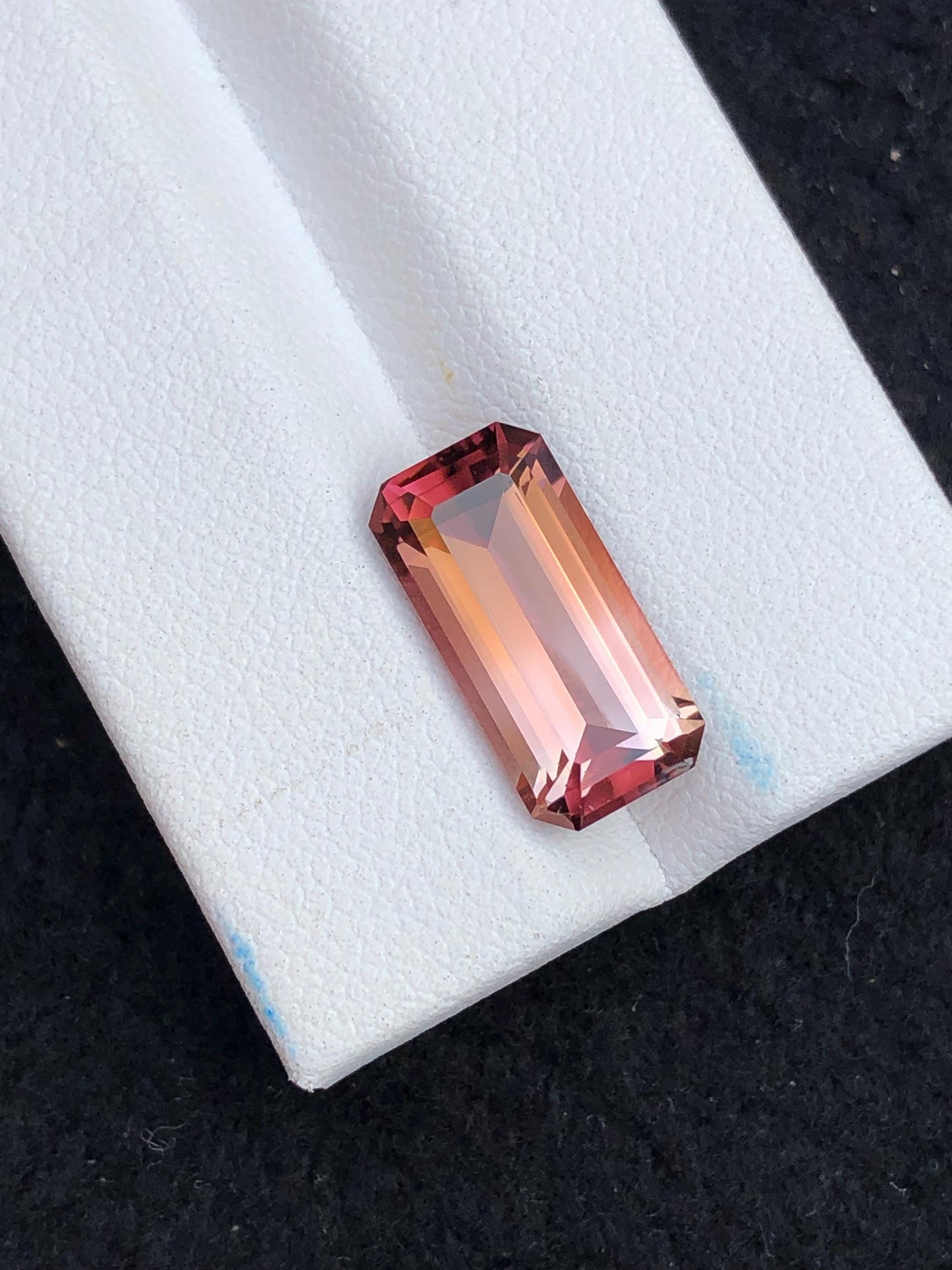 5.70 ct faceted bi colour tourmaline