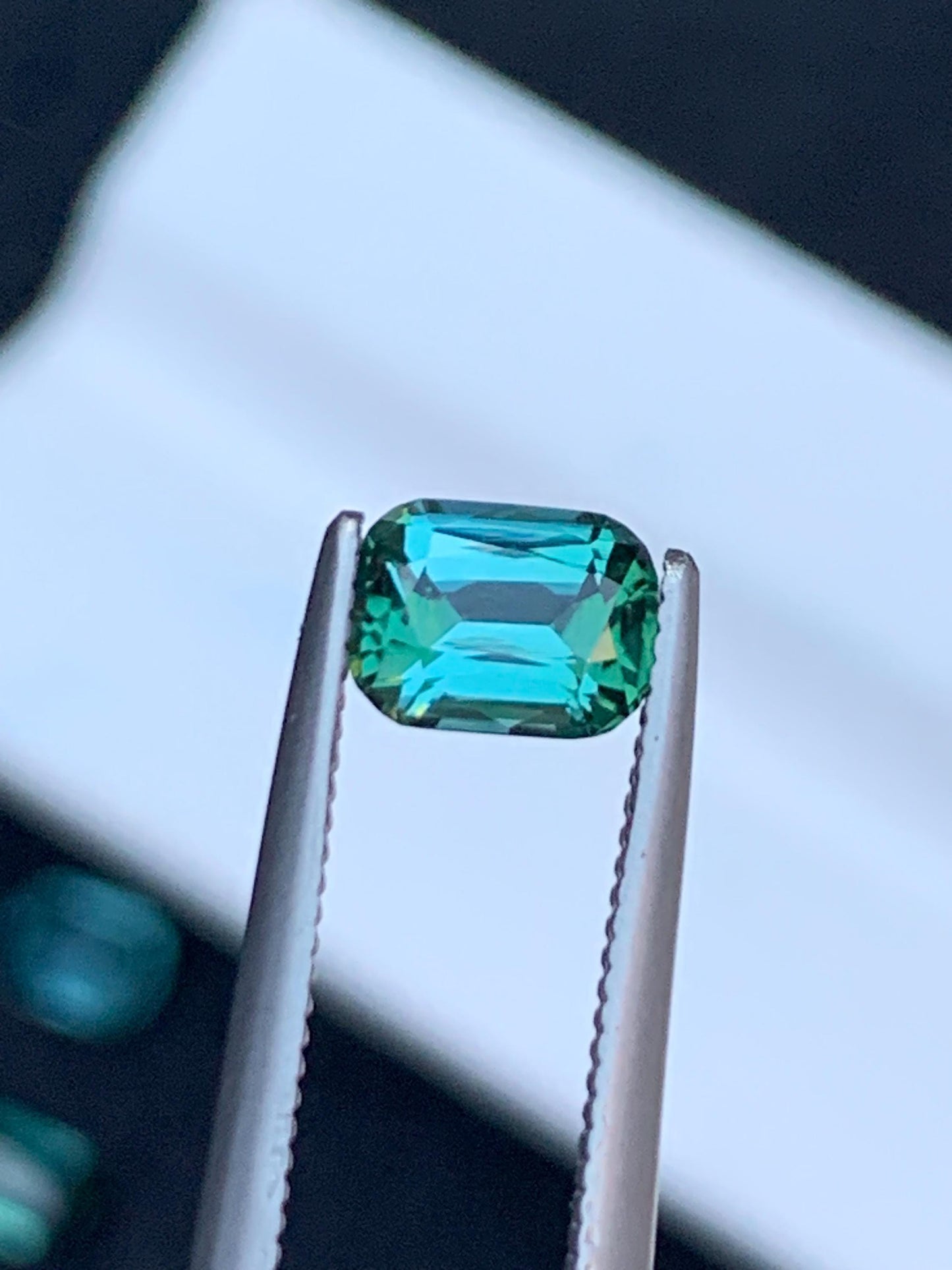 70 cent faceted blue green tourmaline 6*5*4mm