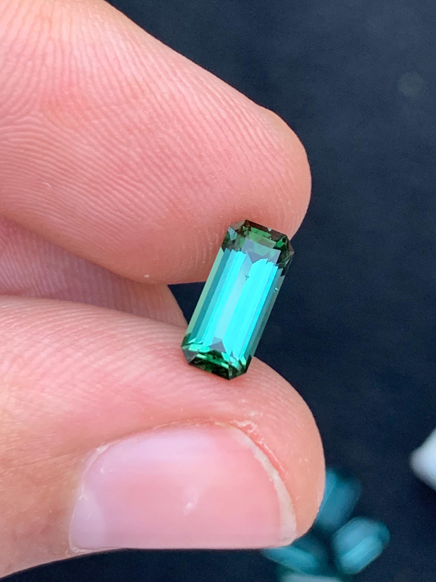 1.40 ct bluish green tourmaline 10*4*4mm