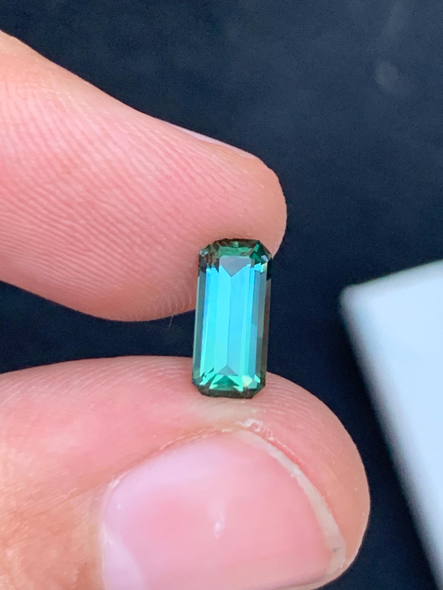 1.25 ct bluish green tourmaline 10*4*4mm