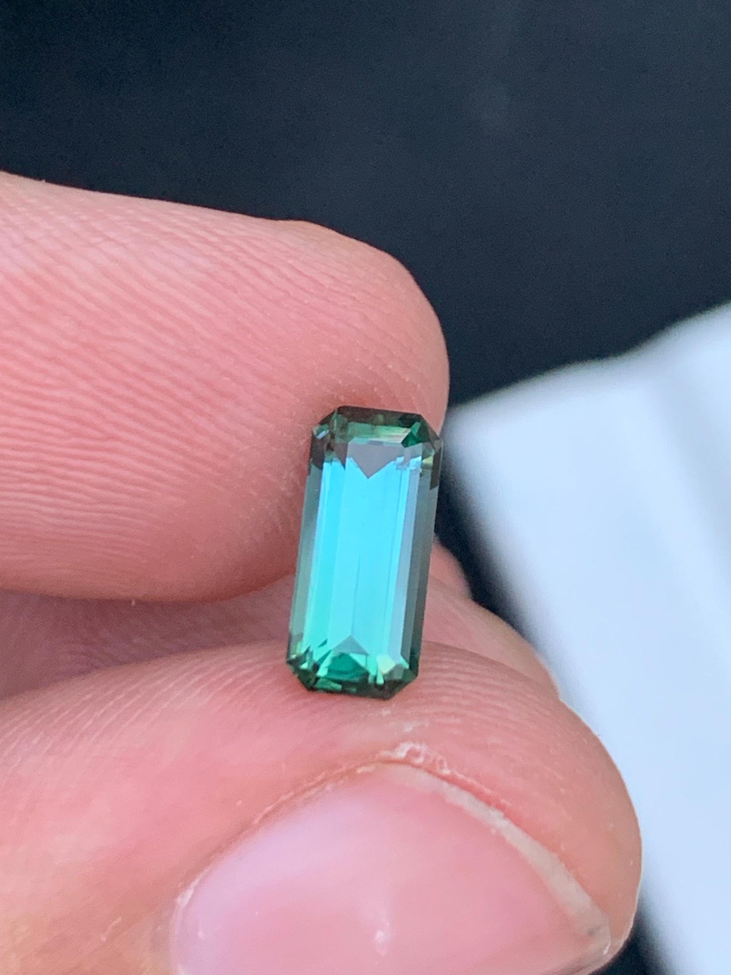 1.25 ct bluish green tourmaline 10*4*4mm