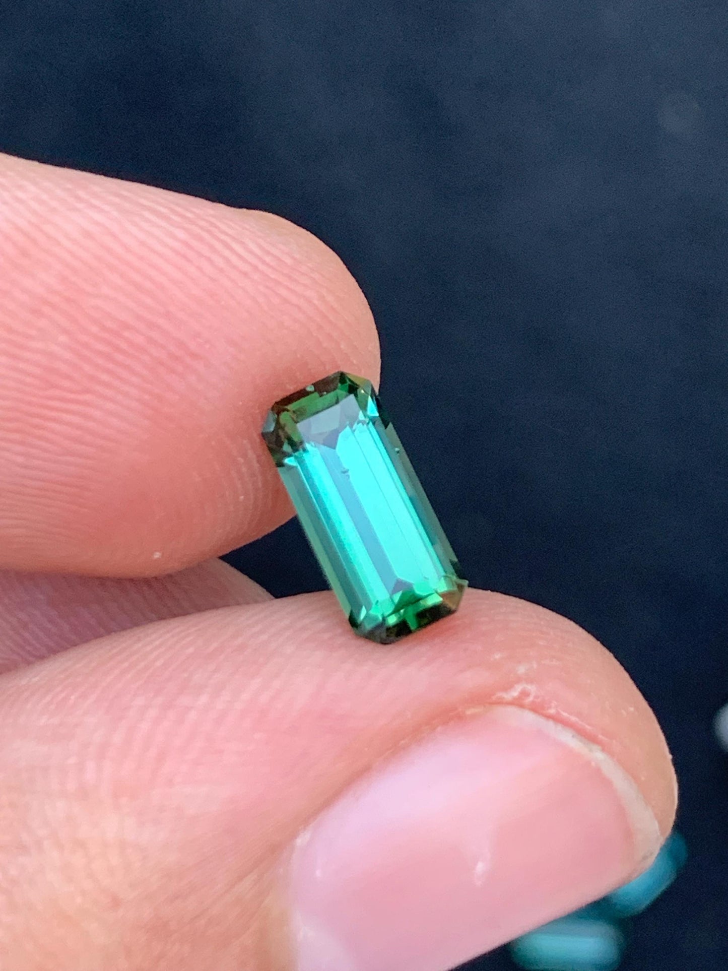 1.40 ct bluish green tourmaline 10*4*4mm