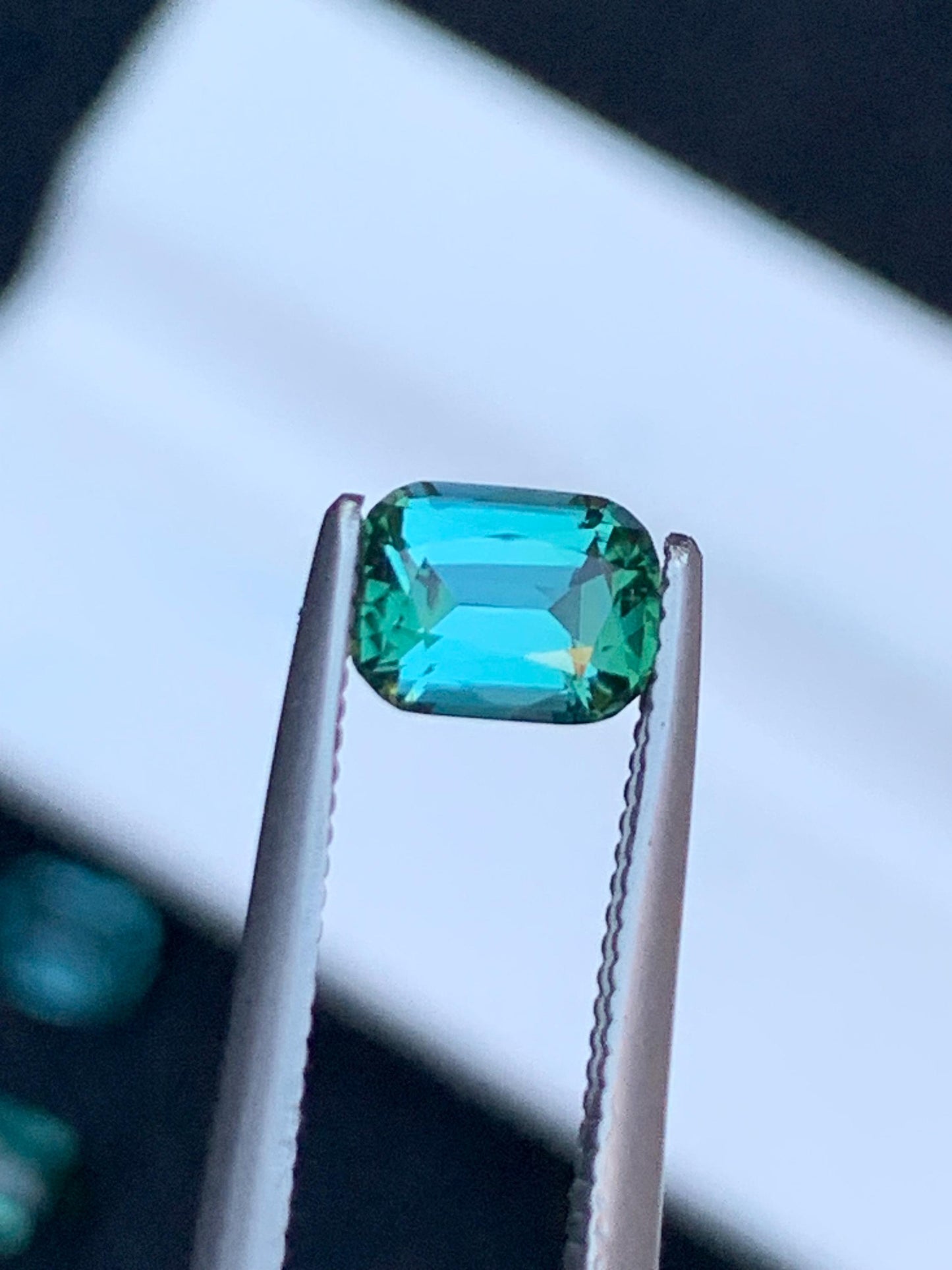 70 cent faceted blue green tourmaline 6*5*4mm