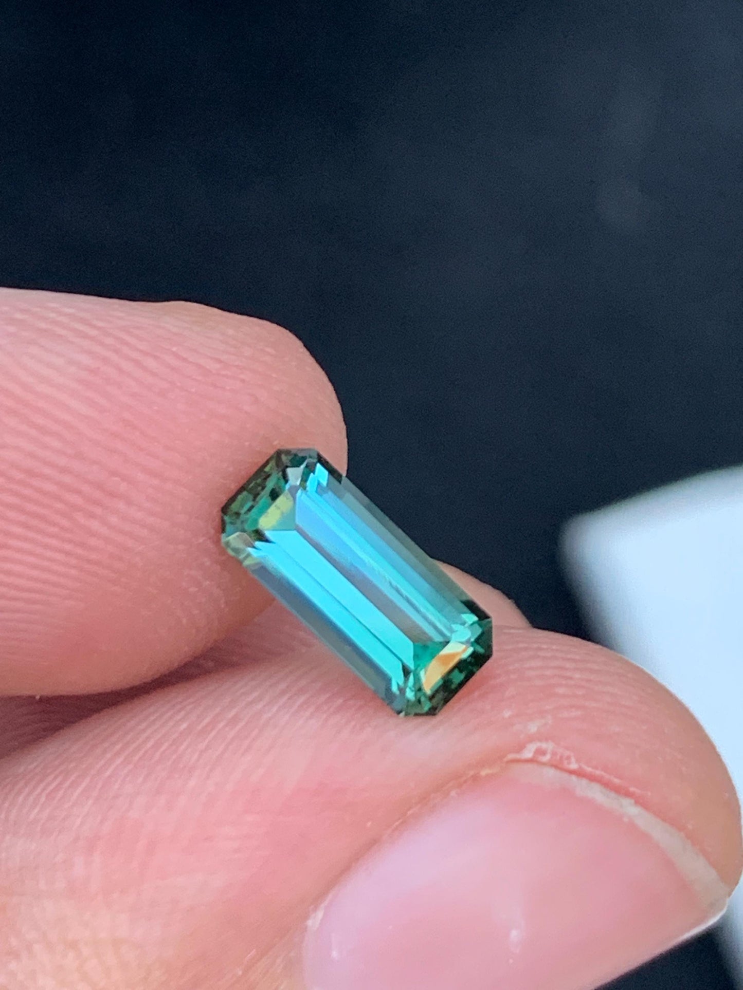 1.25 ct bluish green tourmaline 10*4*4mm