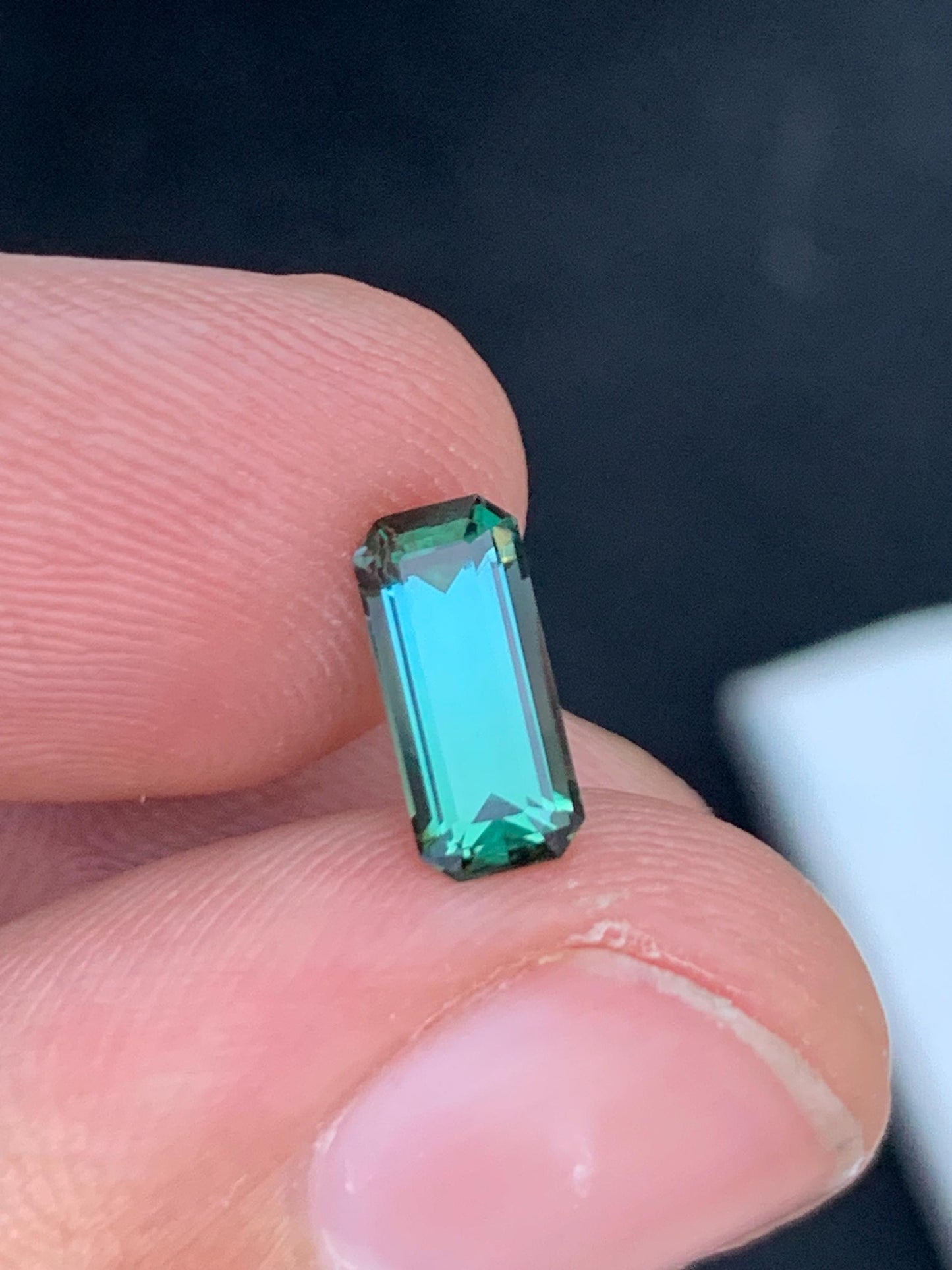 1.25 ct bluish green tourmaline 10*4*4mm