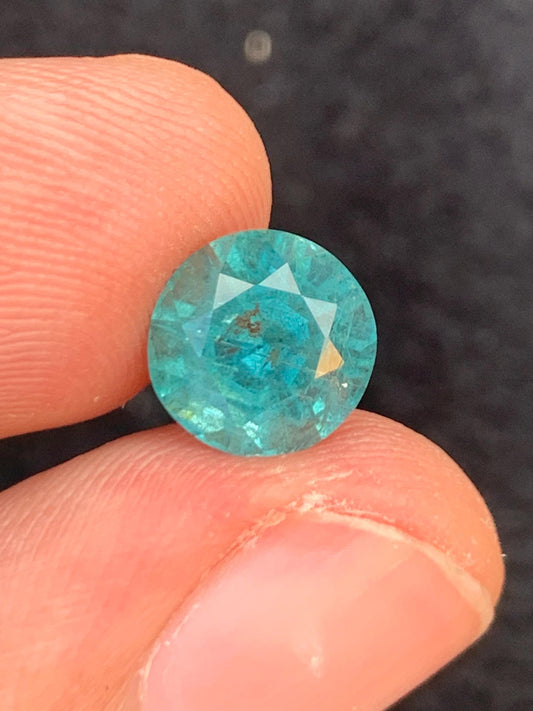 2.85 ct faceted round blue tourmaline 8.5*8.5*7mm