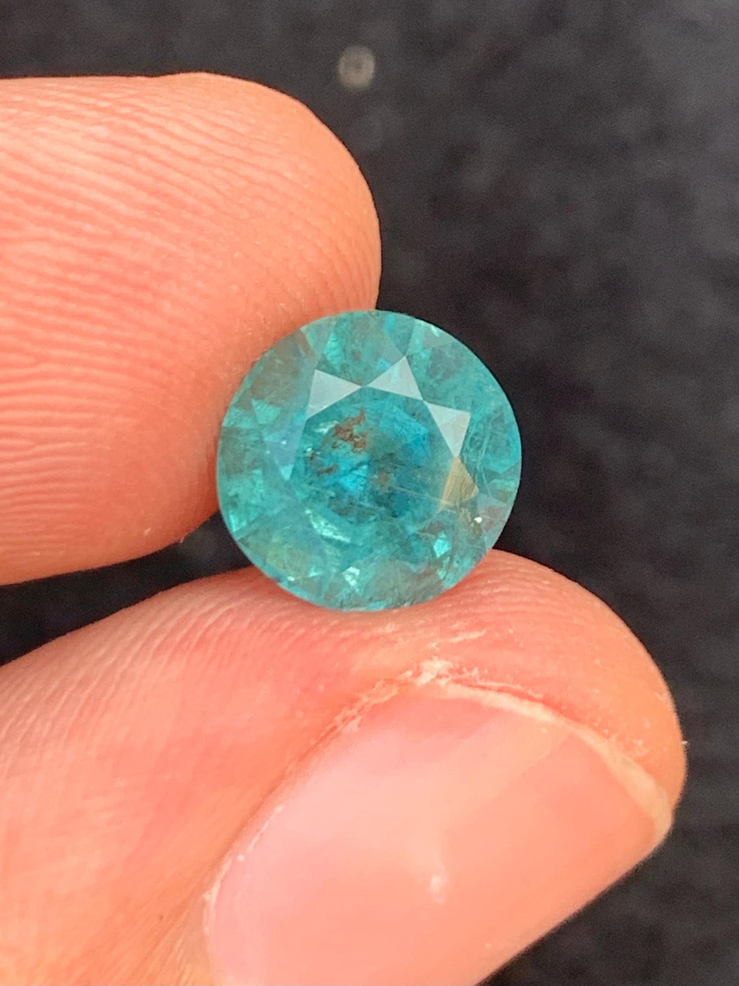 2.85 ct faceted round blue tourmaline 8.5*8.5*7mm