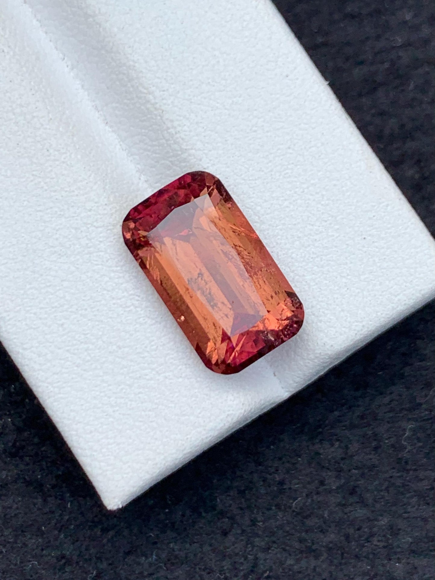 7.40 ct faceted peach tourmaline dimension:15*9*7mm