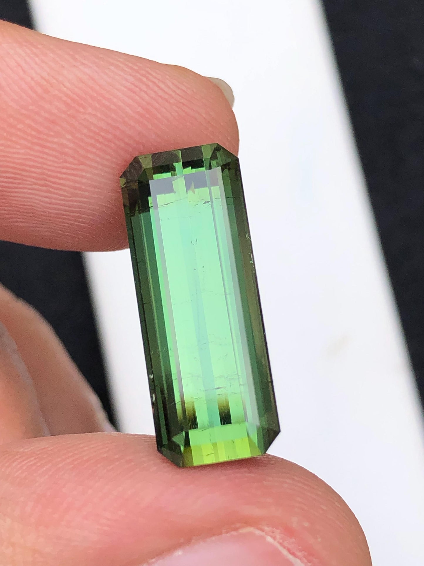 10.40 ct faceted green tourmaline dimension:20*8*7mm