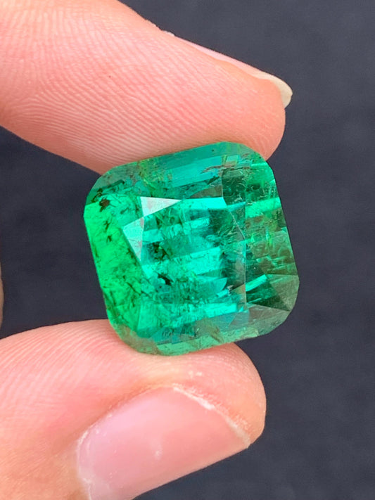 26 carat faceted top green tourmaline