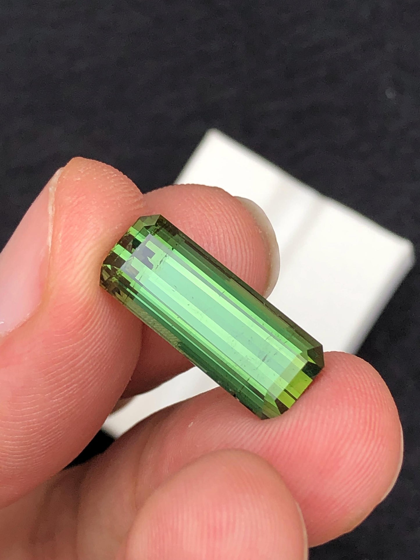 10.40 ct faceted green tourmaline dimension:20*8*7mm