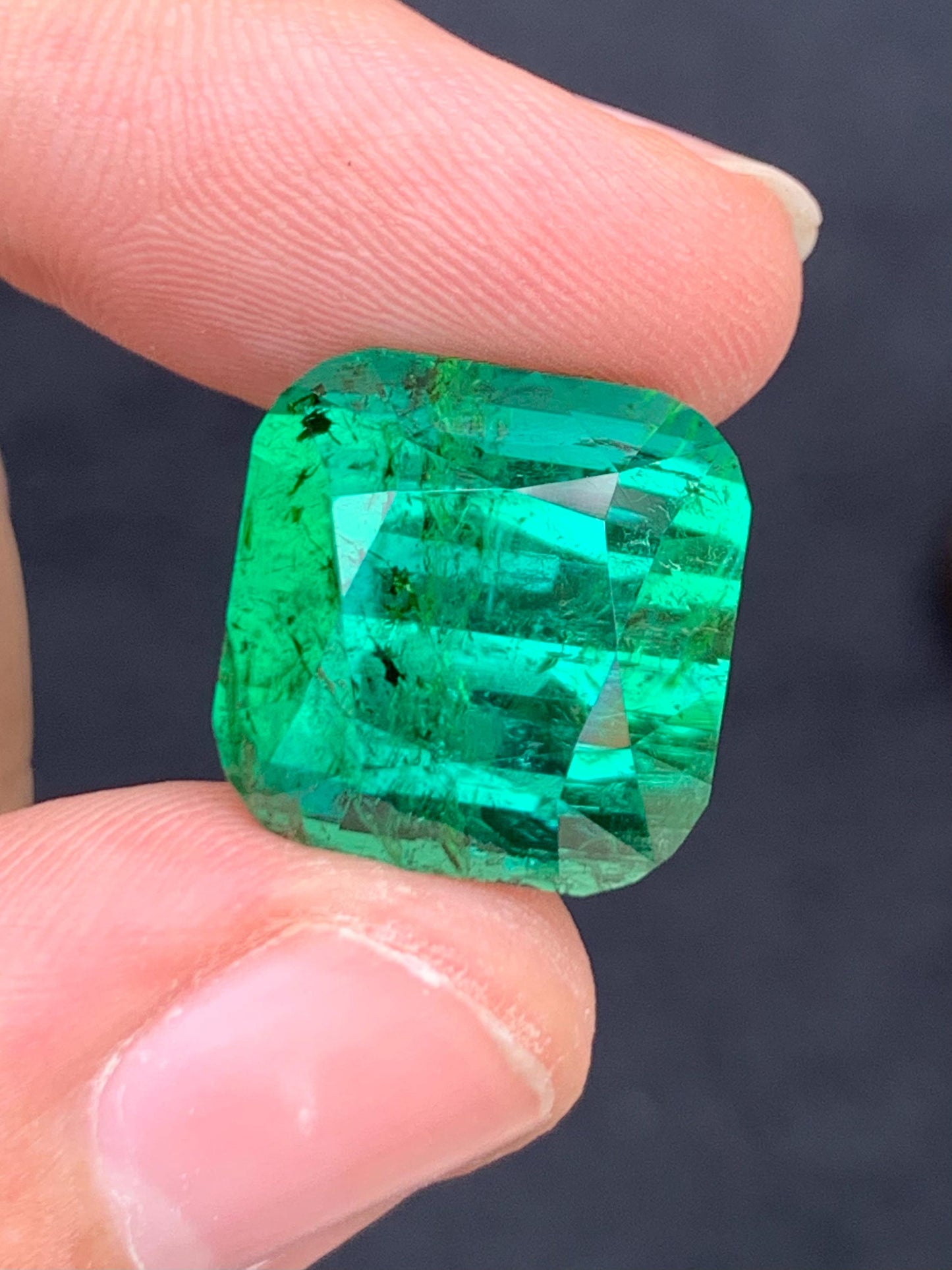 26 carat faceted top green tourmaline