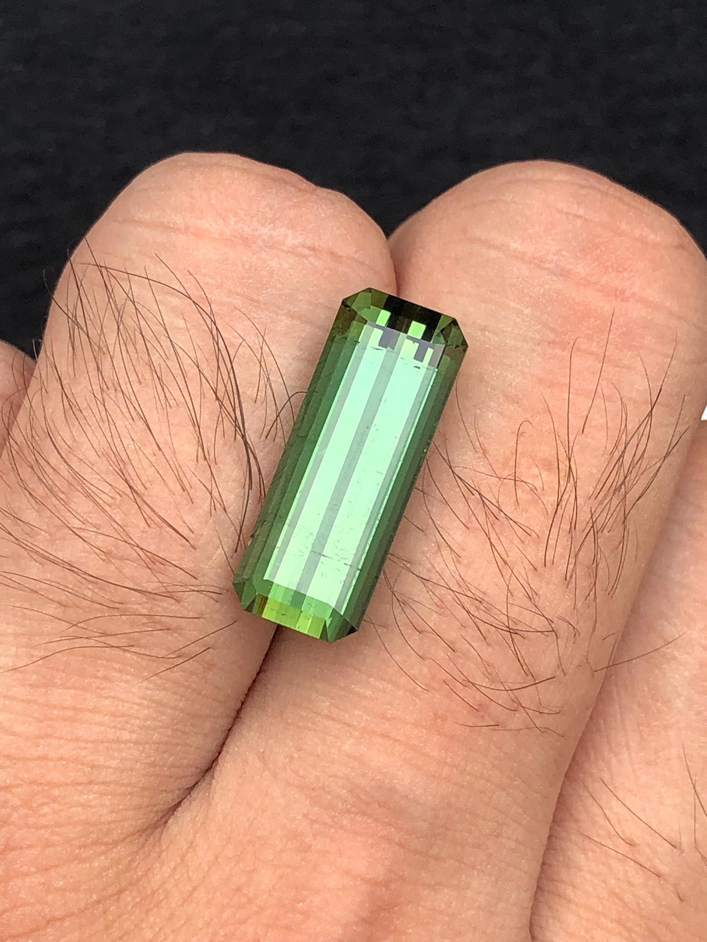 10.40 ct faceted green tourmaline dimension:20*8*7mm