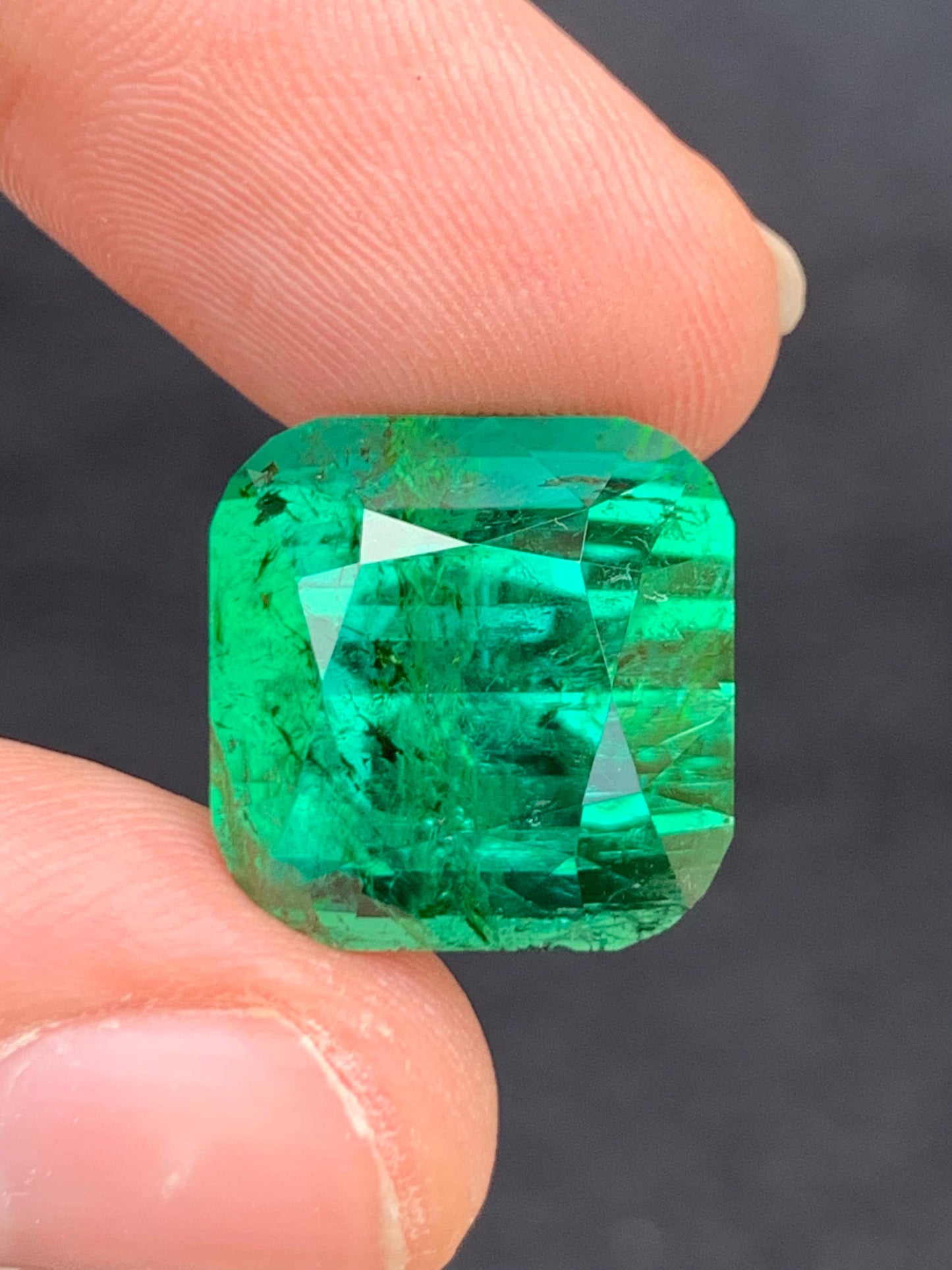 26 carat faceted top green tourmaline