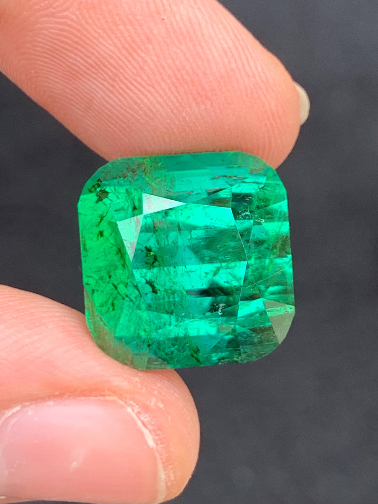 26 carat faceted top green tourmaline