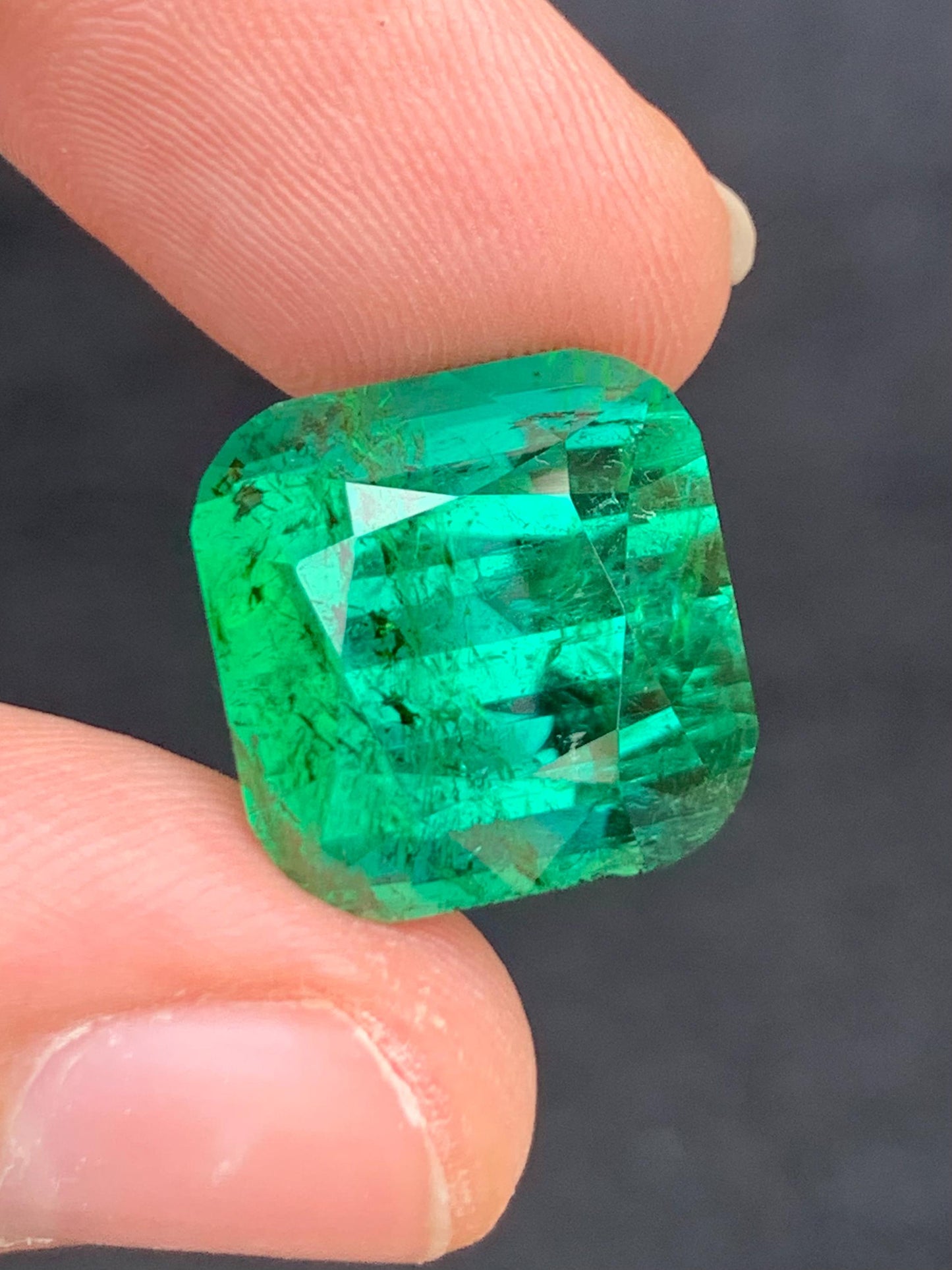 26 carat faceted top green tourmaline