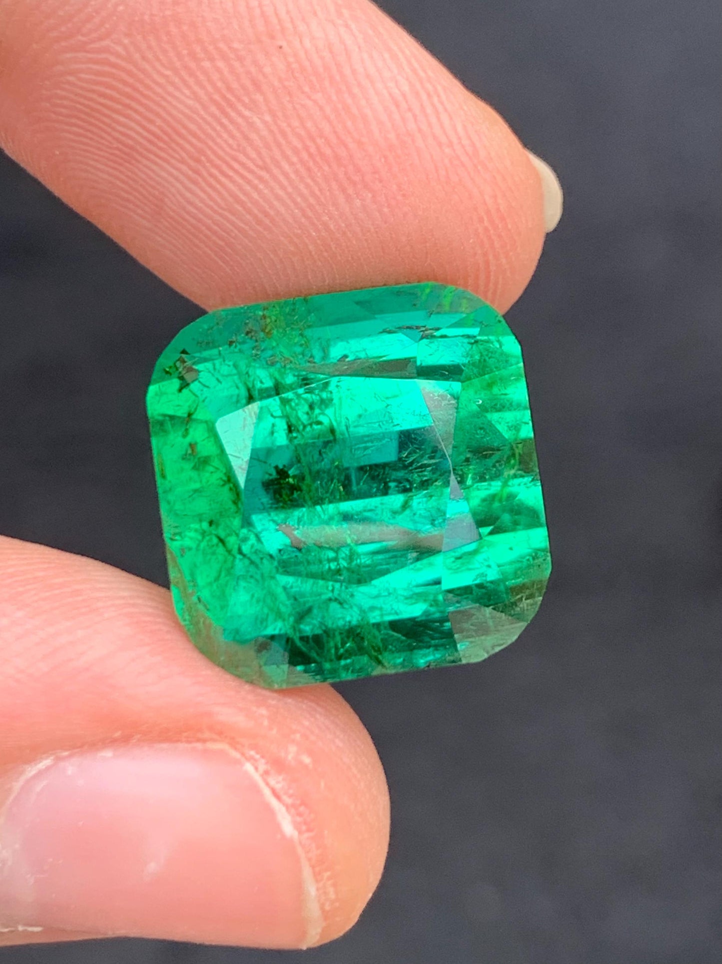 26 carat faceted top green tourmaline