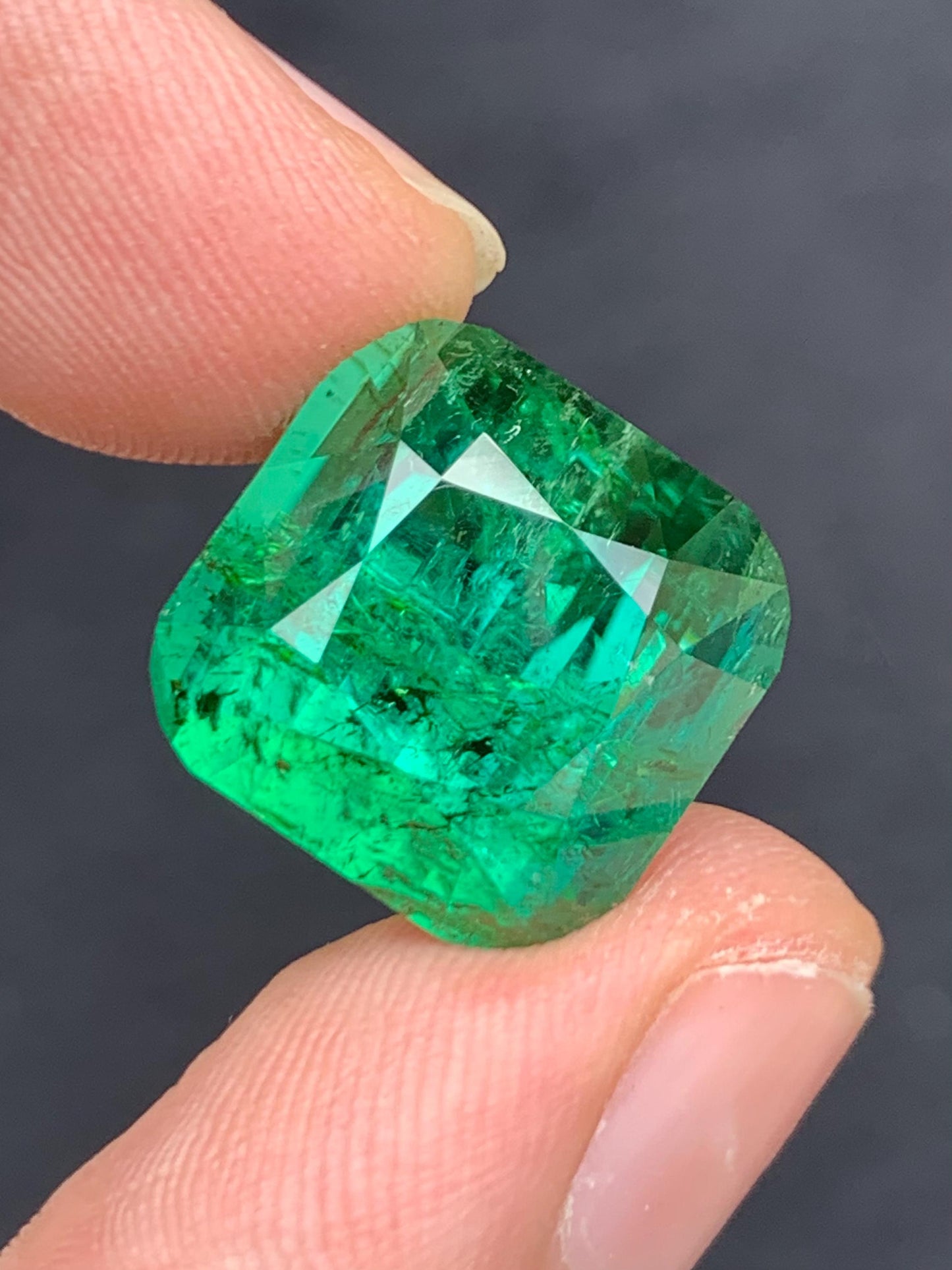 26 carat faceted top green tourmaline