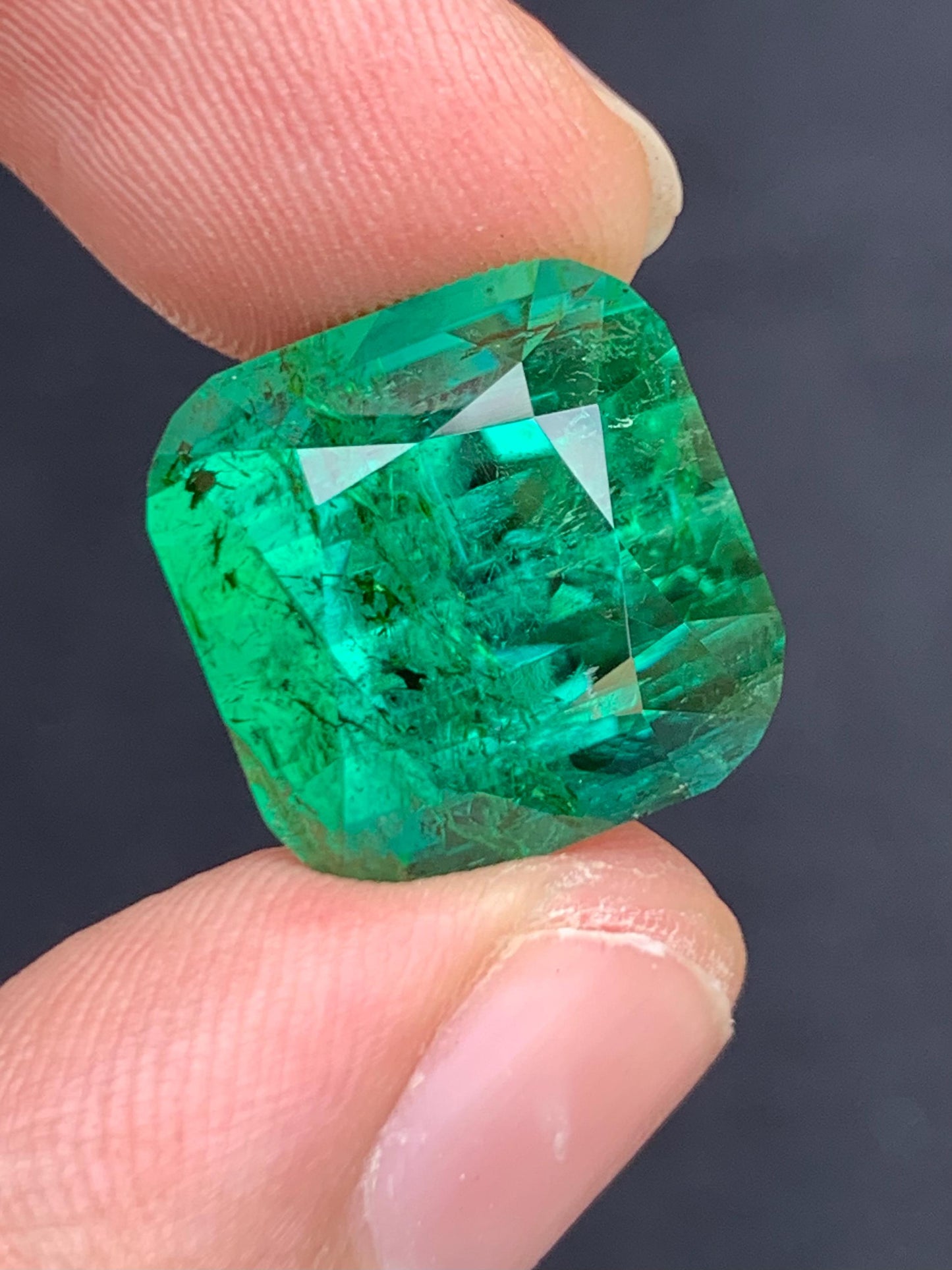 26 carat faceted top green tourmaline