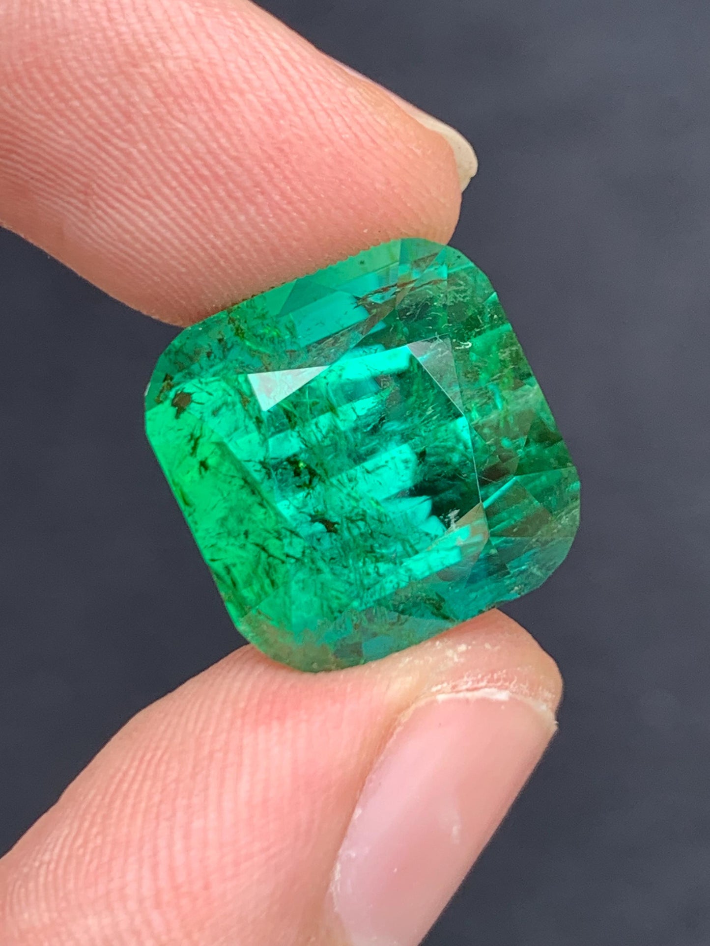 26 carat faceted top green tourmaline